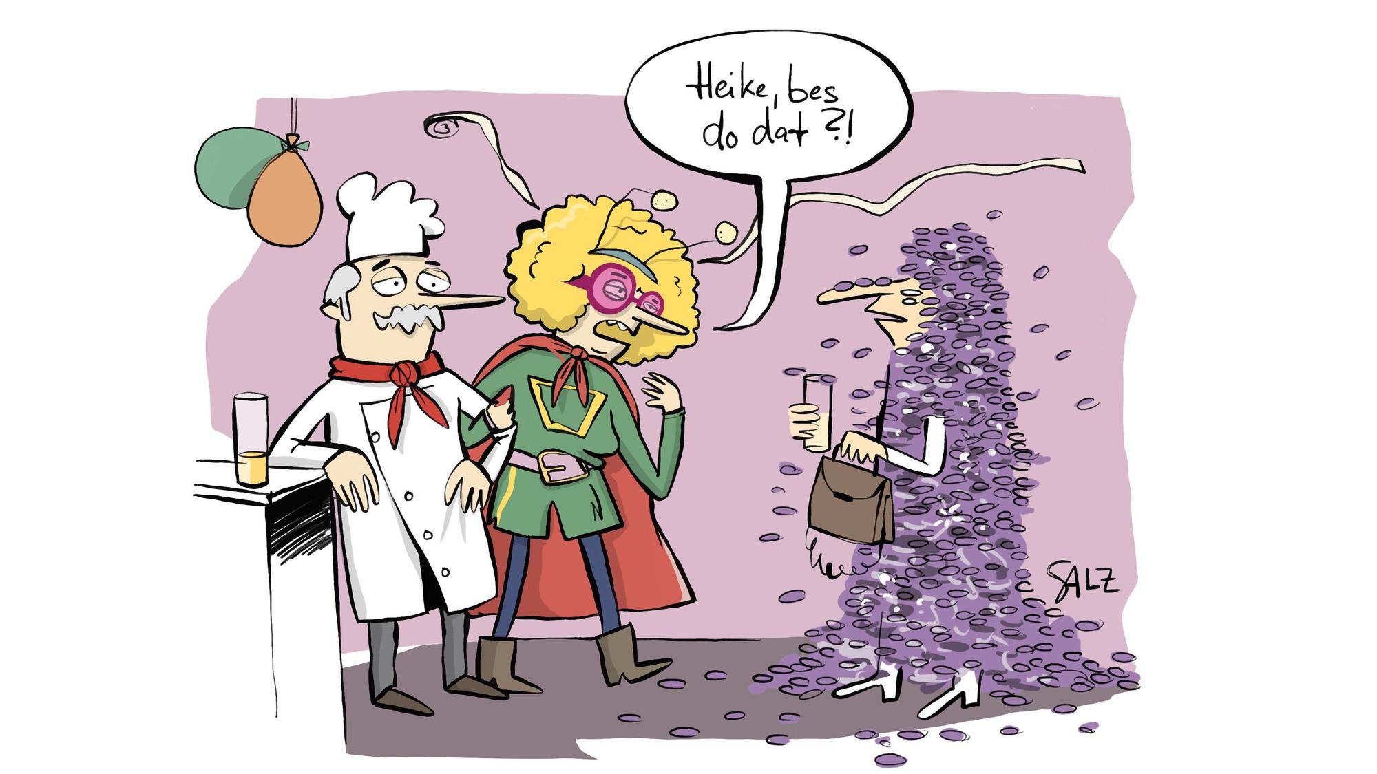 Glitzer-Overload im Kostüm - und später dann im Teppich und in sämtlichen Ritzen der Wohnung. Für immer.