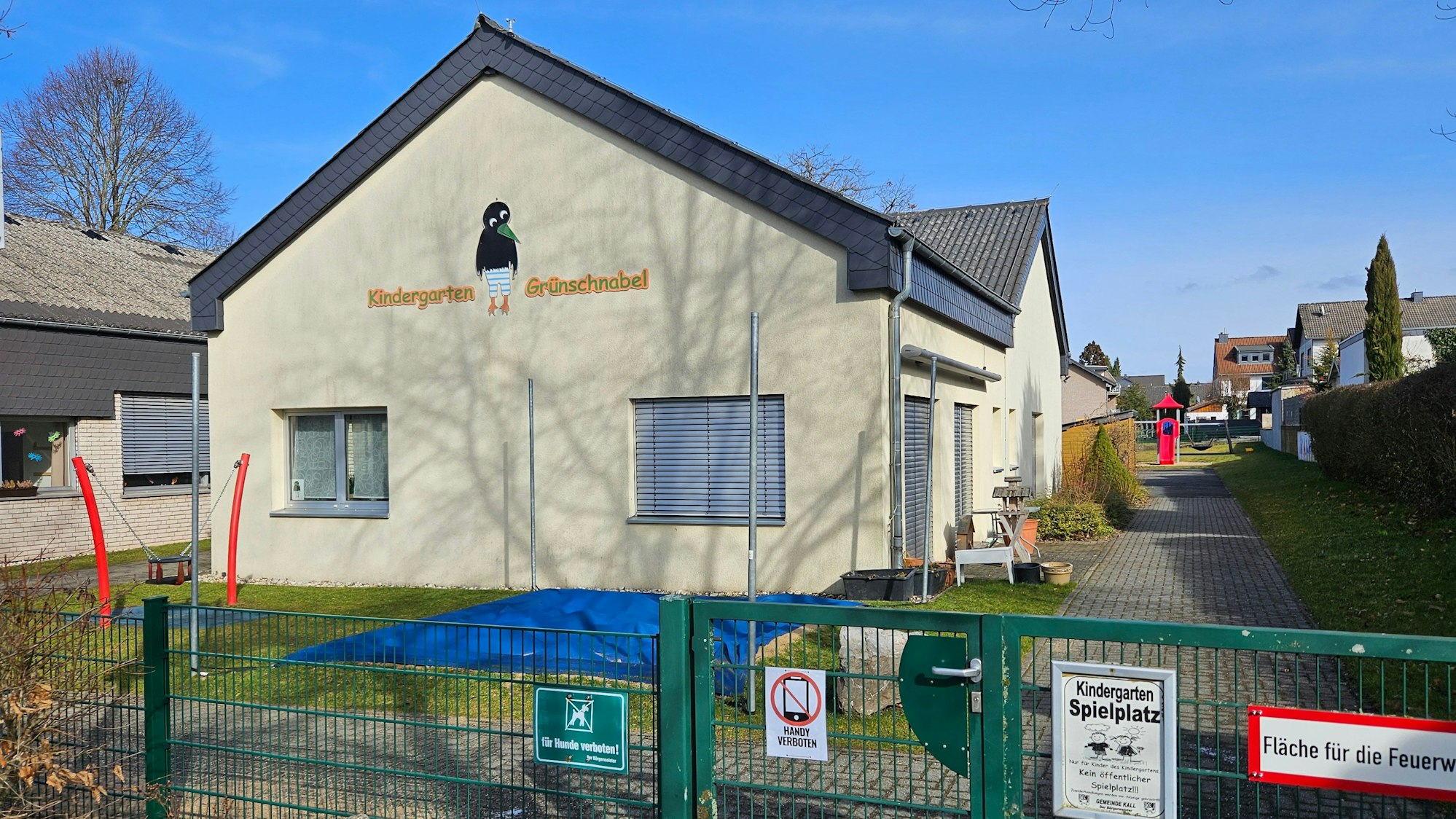 Blick auf das Gebäude der Kita Hüttenstraße in Kall.
