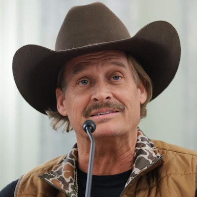 Kid Rock auf einer PK.