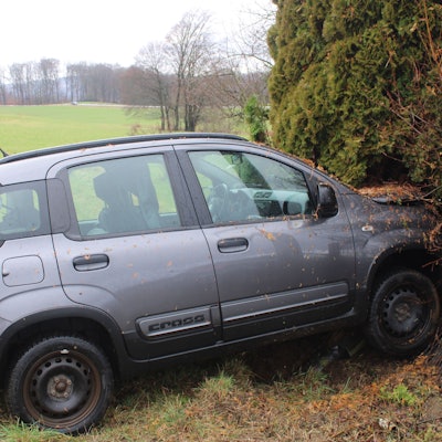Unfallstelle Leffelsend, Endstand des verunfallten Pkw Fiat