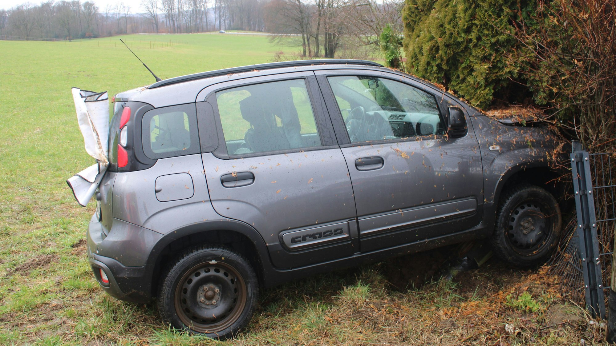 Unfallstelle Leffelsend, Endstand des verunfallten Pkw Fiat