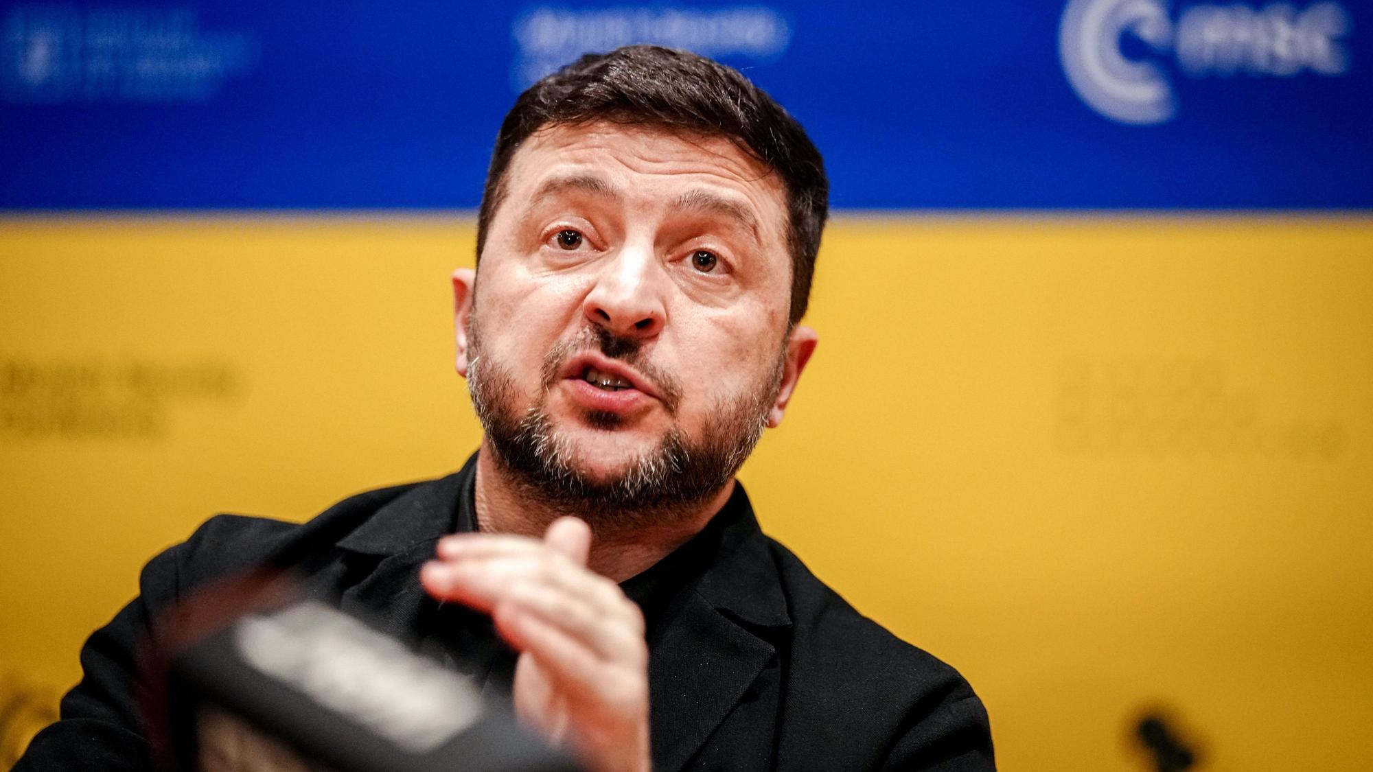 Wolodymyr Selenskyj, Präsident der Ukraine, gibt bei der 62. Münchner Sicherheitskonferenz (MSC) eine Pressekonferenz. (Archivbild)