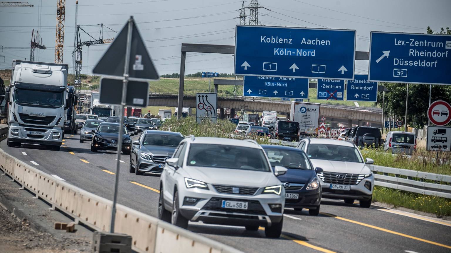 Die A1-Baustelle zwischen Dhünn und Europaring. Foto: Ralf Krieger