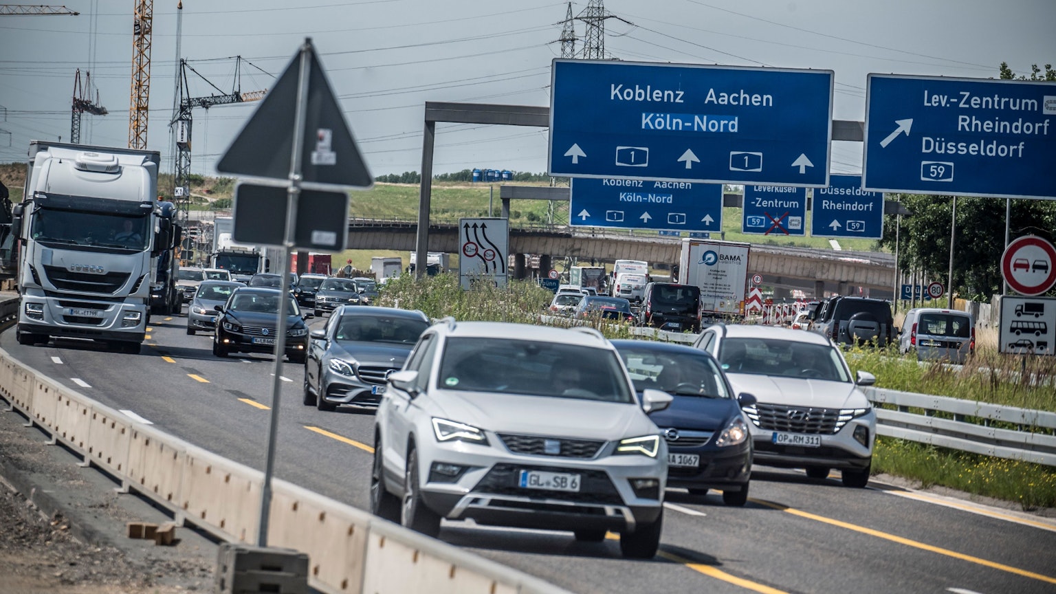 Die A1-Baustelle zwischen Dhünn und Europaring. Foto: Ralf Krieger