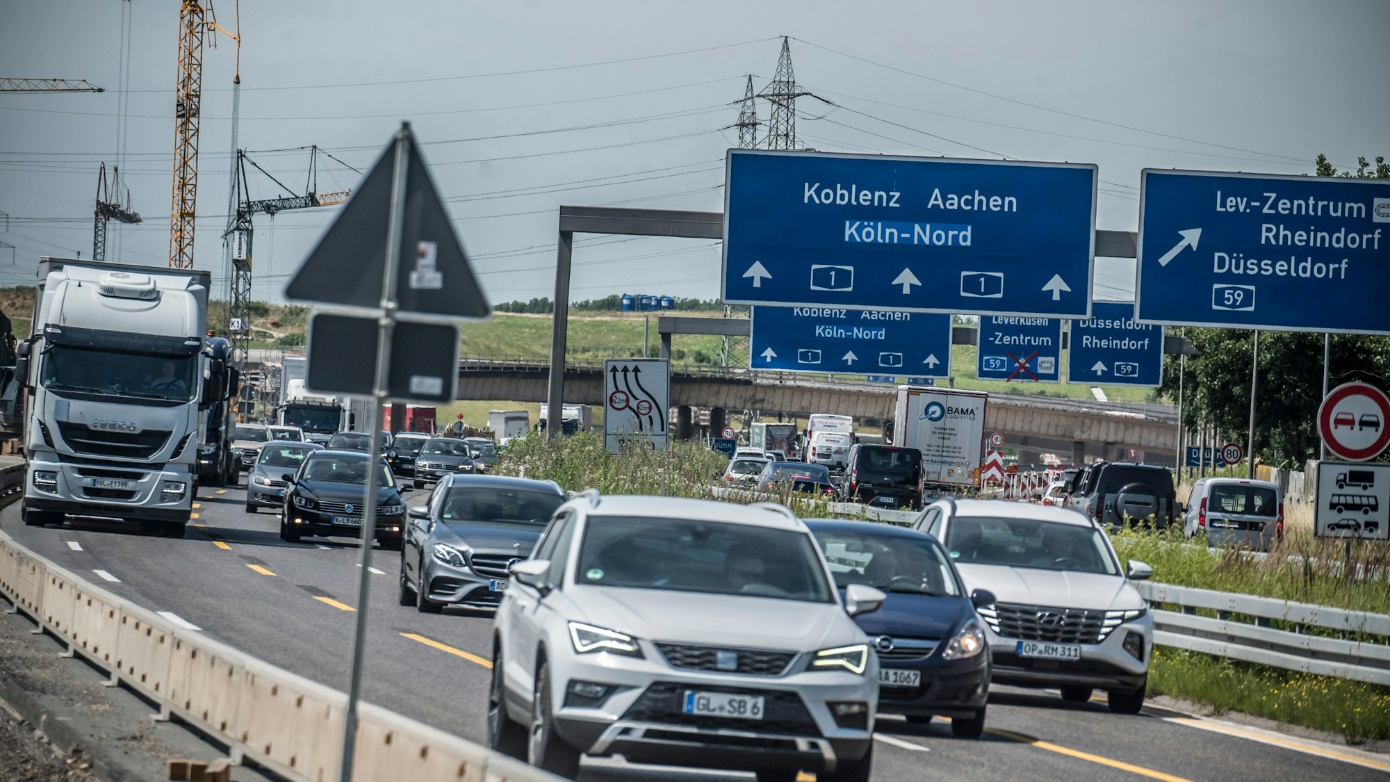 Die A1-Baustelle zwischen Dhünn und Europaring. Foto: Ralf Krieger