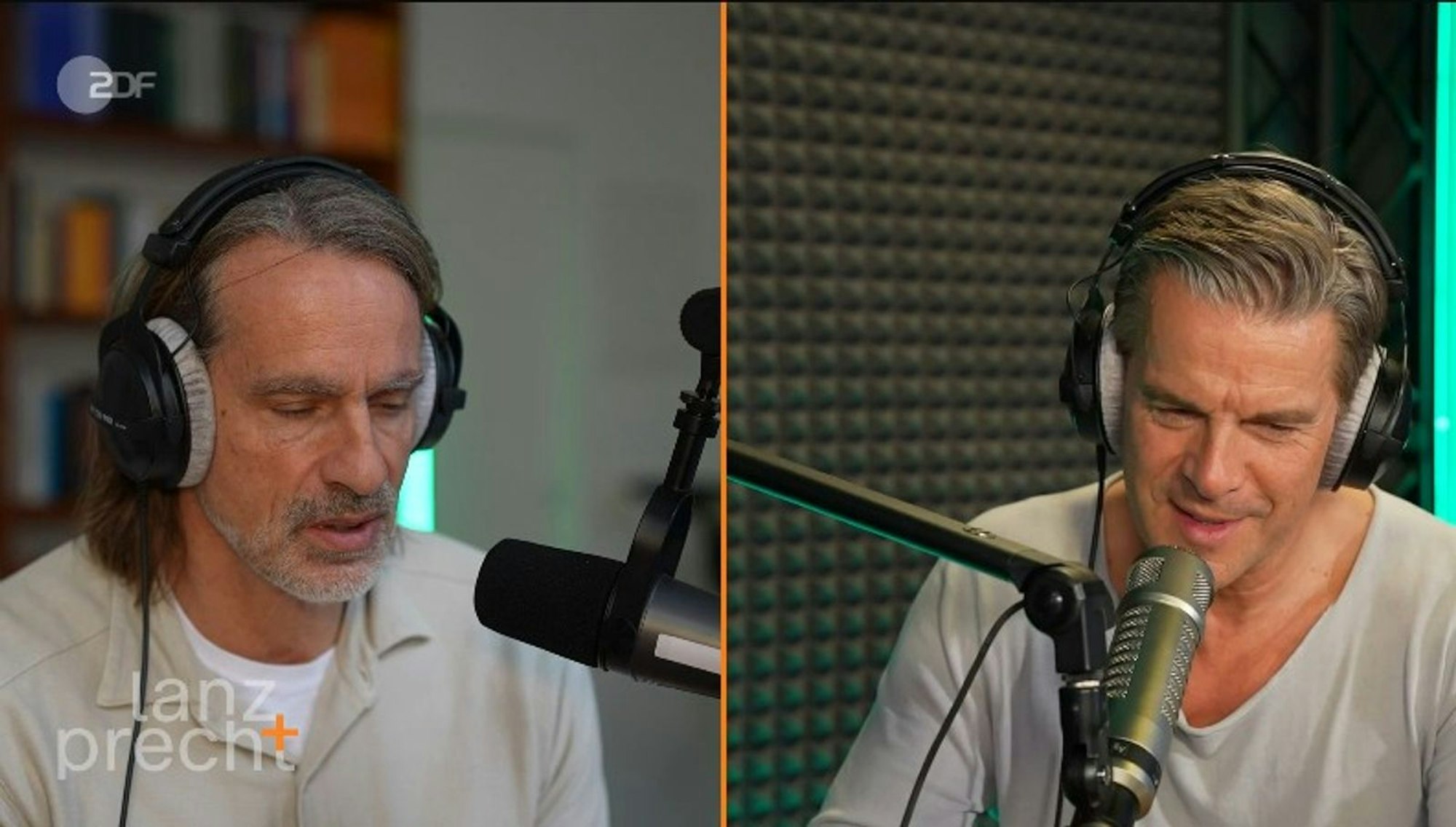 Richard David Precht (l.) und Markus Lanz haben in der neuen Folge des Podcasts „Lanz + Precht“ über die Epstein-Files gesprochen. (Bild: ZDF/ Lanz + Precht)