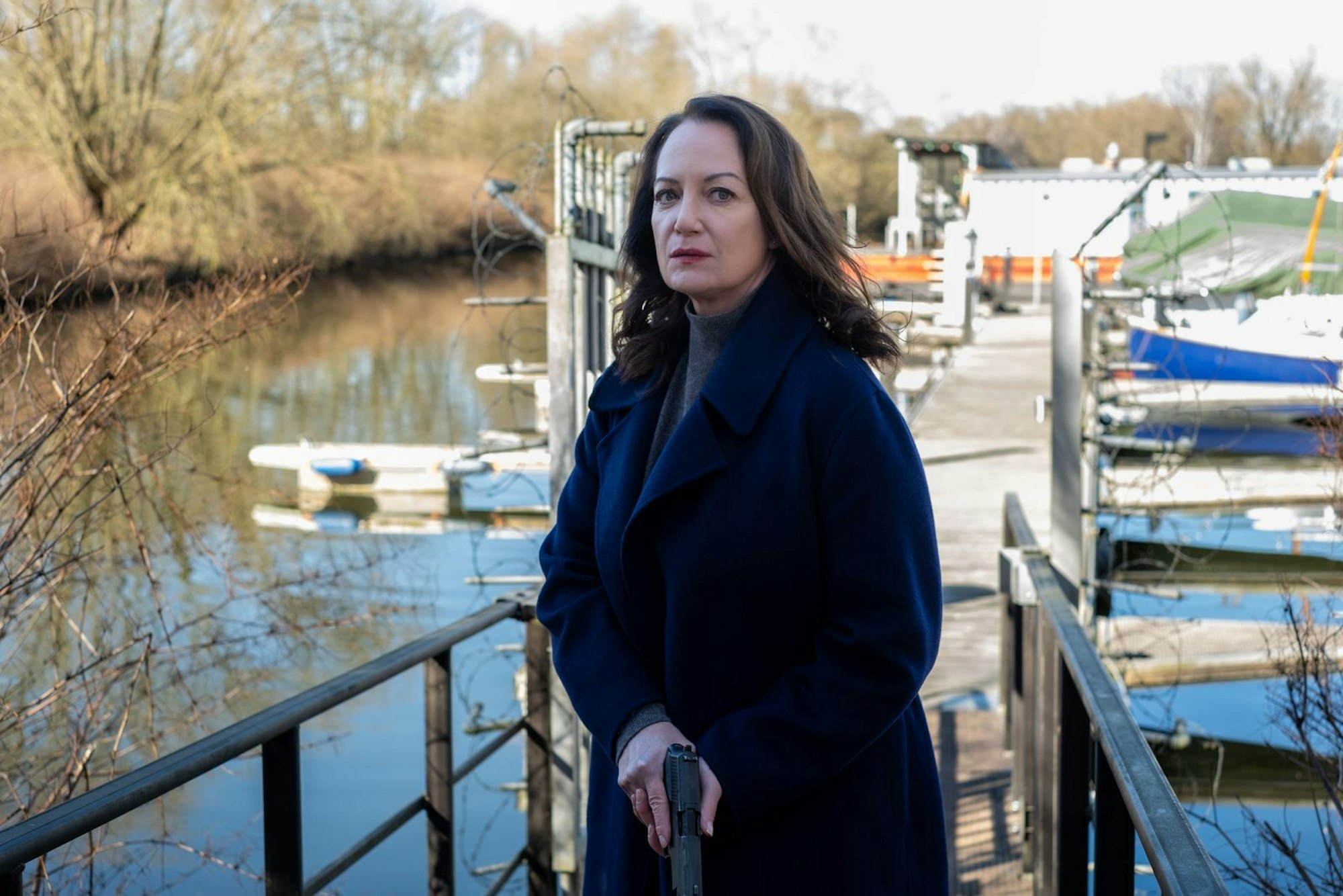 Seit 20 Jahren geht Natalia Wörner in „Unter anderen Umständen“ als kompromisslose Kommissarin Jana Winter auf Verbrecherjagt. (Bild: ZDF / Manju Sawhney)