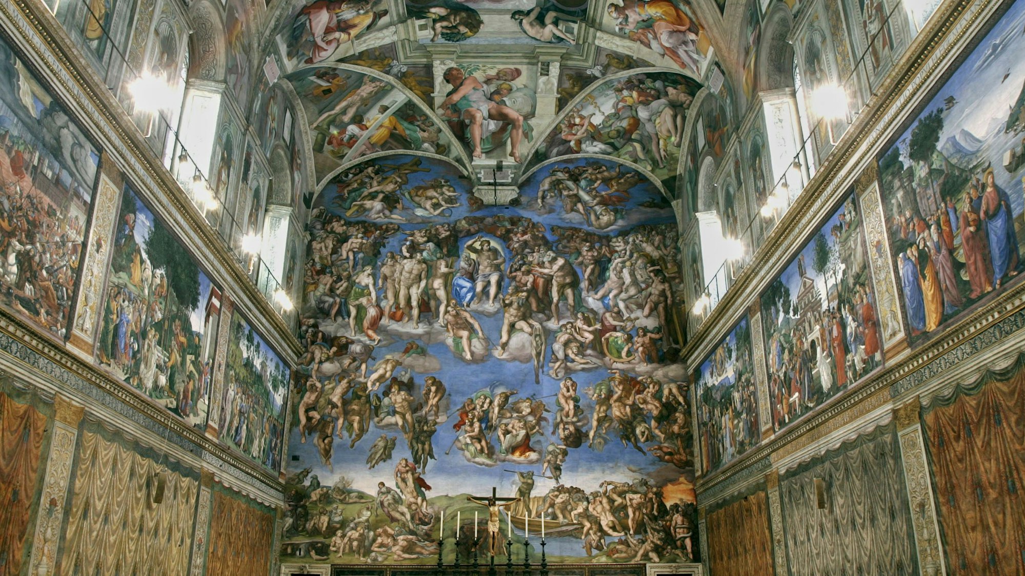 Blick in die Sixtinische Kapelle im Vatikan.