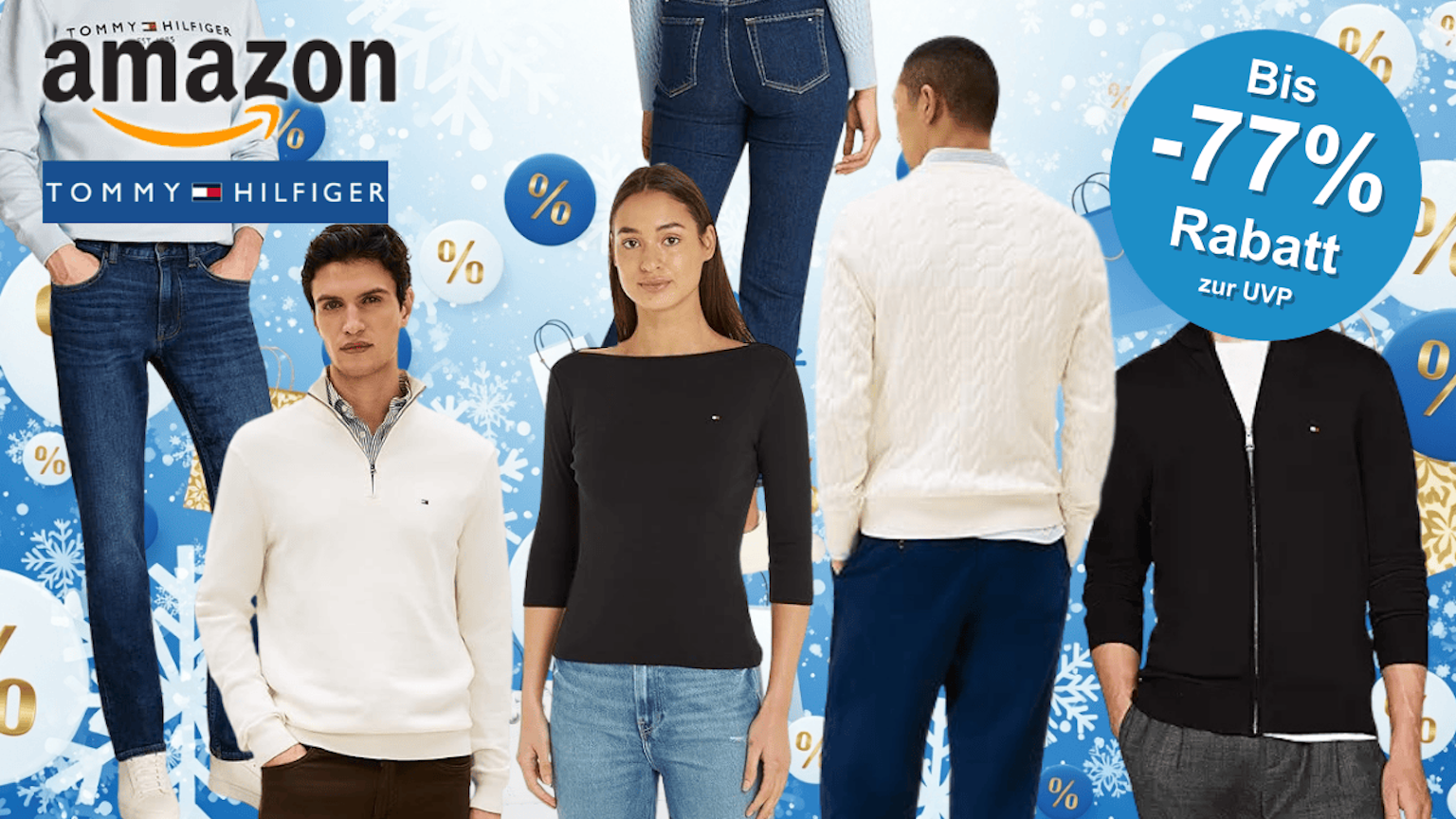 Eine Darstellung von Models die Tommy Hilfiger Mode Präsentieren.