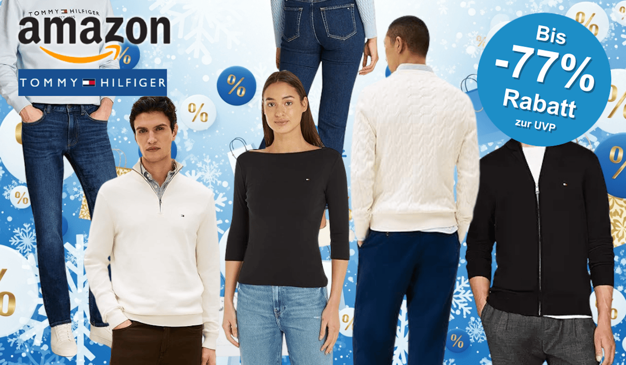 Eine Darstellung von Models die Tommy Hilfiger Mode Präsentieren.