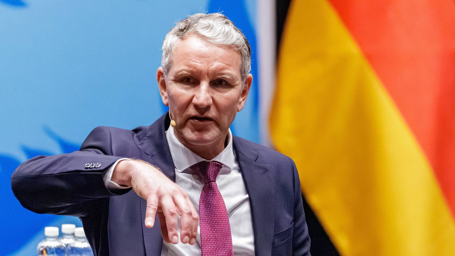Björn Höcke bei seinem Auftritt in Düsseldorf.