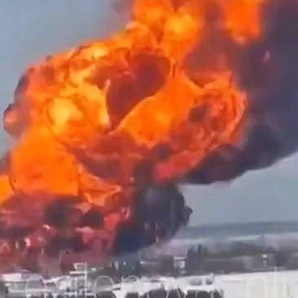 Ein Screenshot eines Videos soll die brennende Ölpumpstation, die auch die Druschba-Pipeline versorgt, in der russischen Republik Tatarstan zeigen.