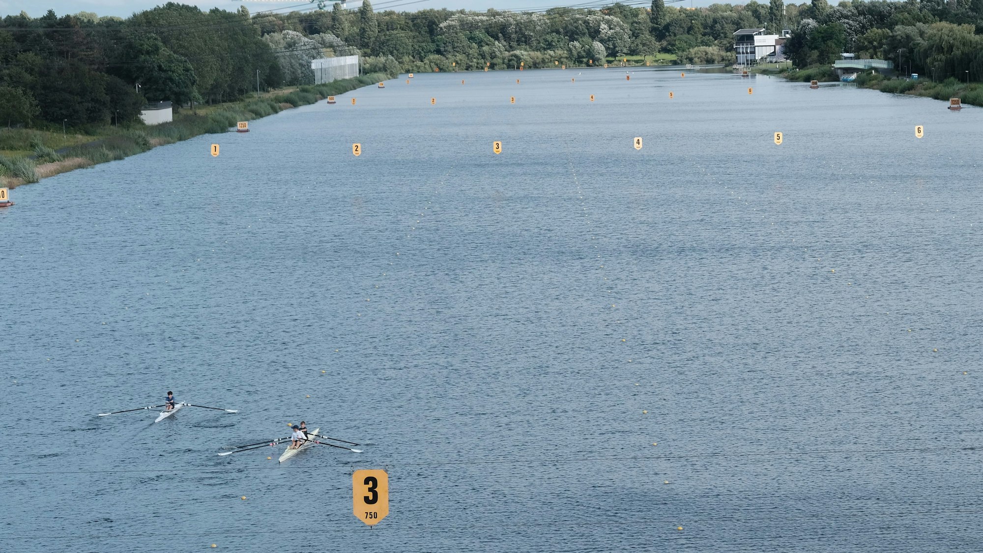 Die Regattastrecke am Fühlinger See.