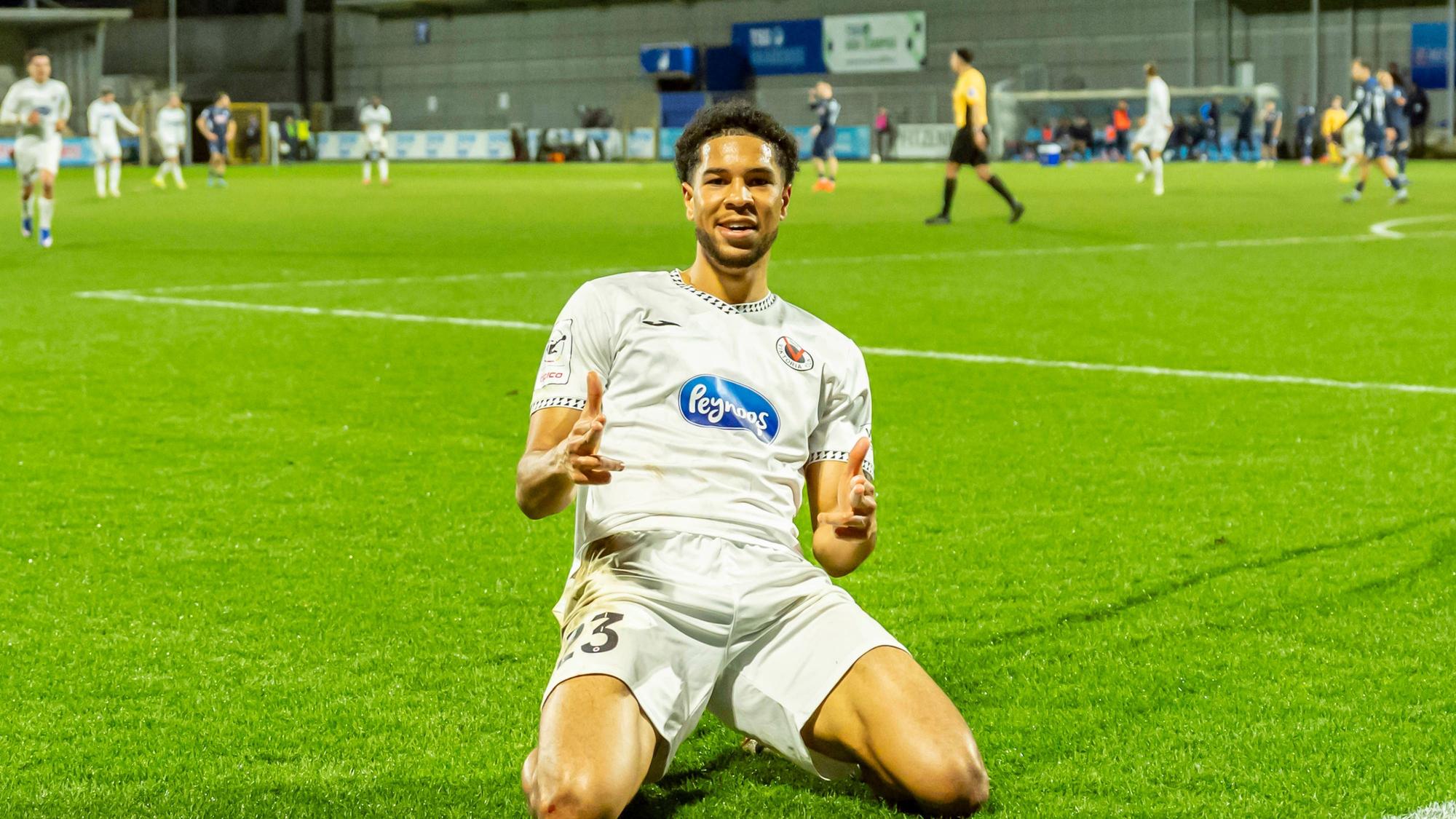 3. Liga: TSG Hoffenheim II vs. FC Viktoria Köln 22.02.2026 Hoffenheim, GERMANY - 22. Februar 2026: Benjamin Zank FC Viktoria Köln, 23 beim Torjubel zum 3:1 Tor während dem Match zwischen der TSG Hoffenheim II und dem FC Viktoria Köln am 25. Spieltag der 3. Liga im Dietmar-Hopp-Stadion. *** 3 Liga TSG Hoffenheim II vs FC Viktoria Köln 22 02 2026 Hoffenheim, GERMANY 22 February 2026 Benjamin Zank FC Viktoria Köln, 23 celebrating the 3 1 goal during the match between TSG Hoffenheim II and FC Viktoria Köln on matchday 25 of the 3 Liga at Dietmar Hopp Stadion Copyright: xTimoxSteinx