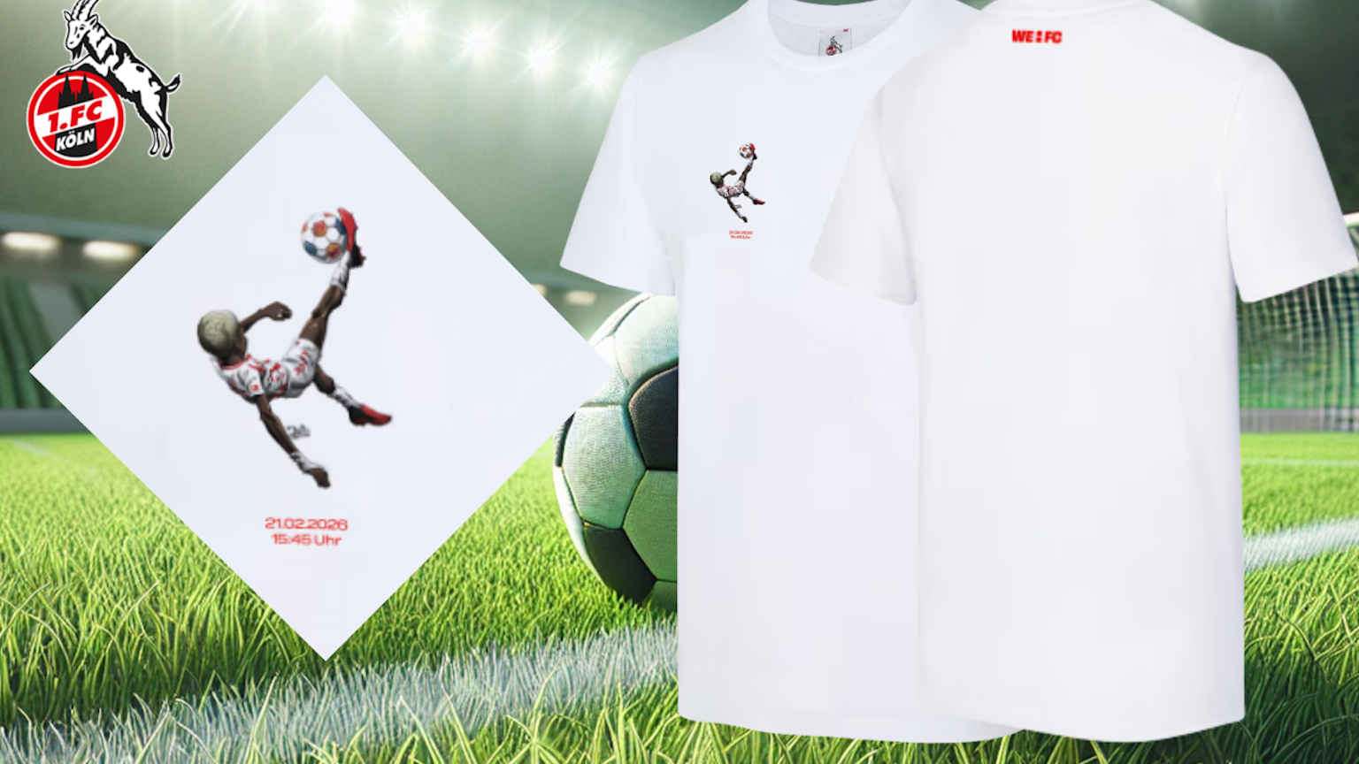 Das T-Shirt zum Fallrückzieher ist ab sofort im FC-Fanshop erhältlich.