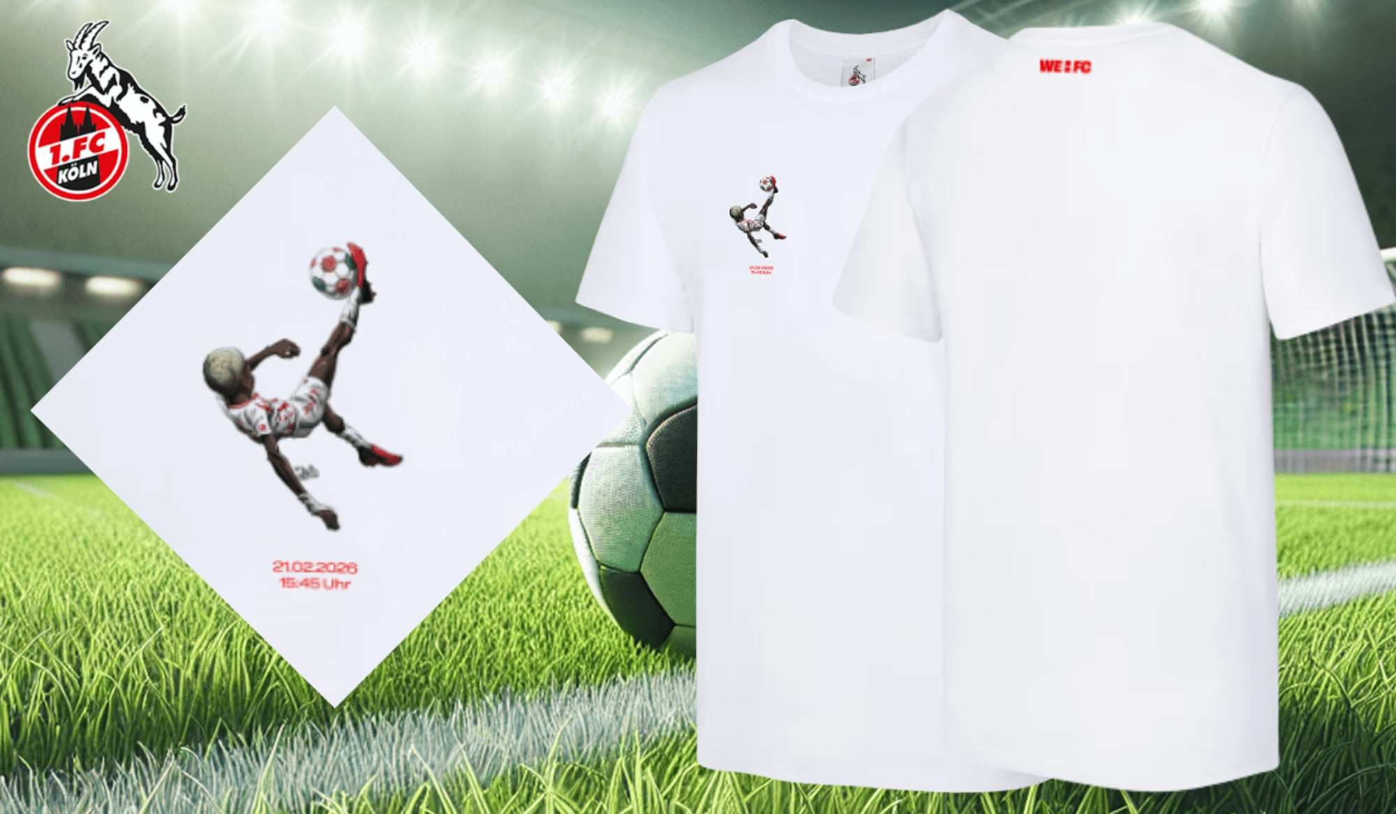 Das T-Shirt zum Fallrückzieher ist ab sofort im FC-Fanshop erhältlich.