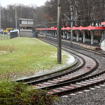 Die Sonderhaltestelle am Rhein-Energie-Stadion in Köln