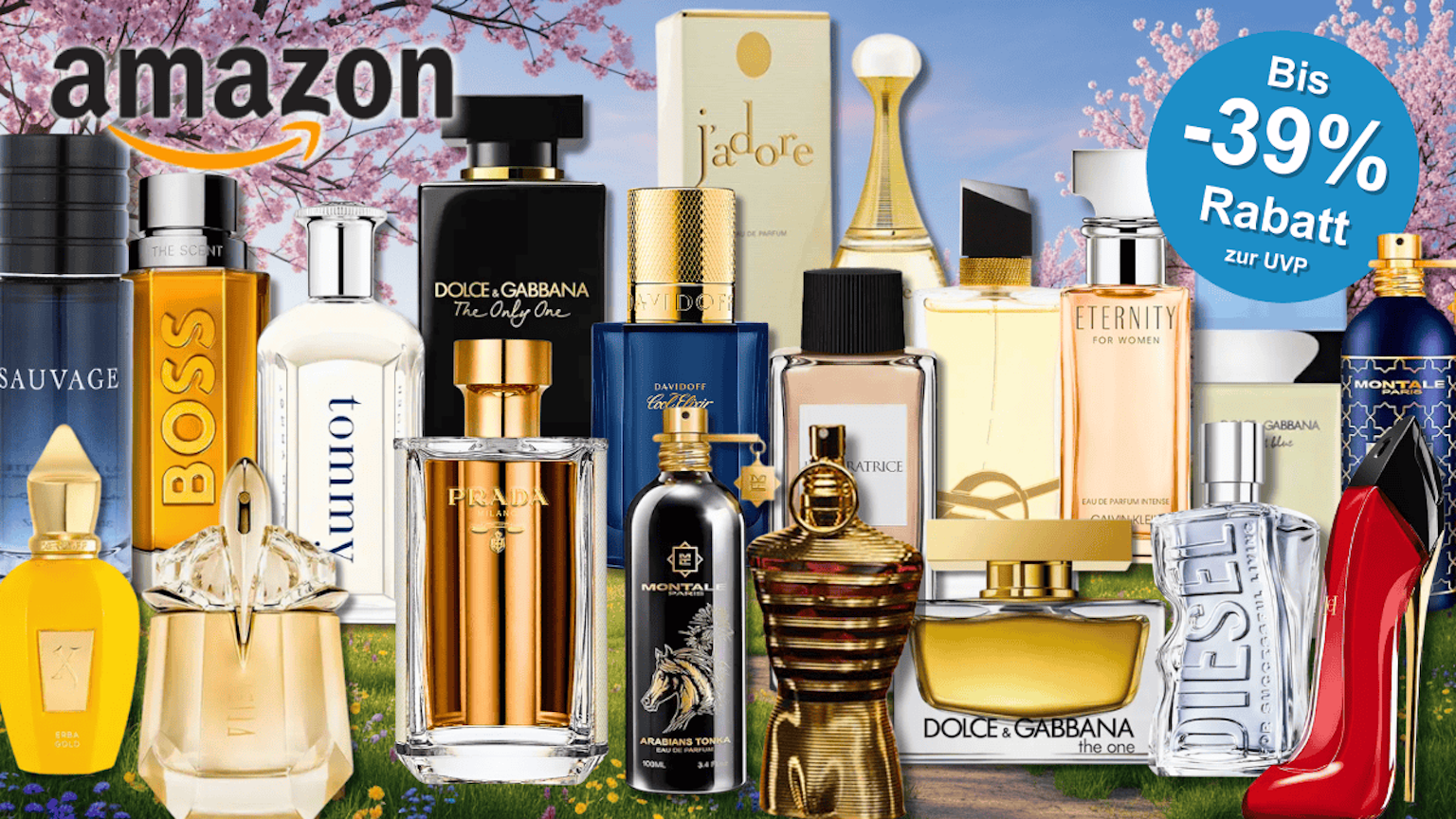 Verschiedene Parfums von vielen beliebten Marken für Damen und Herren.