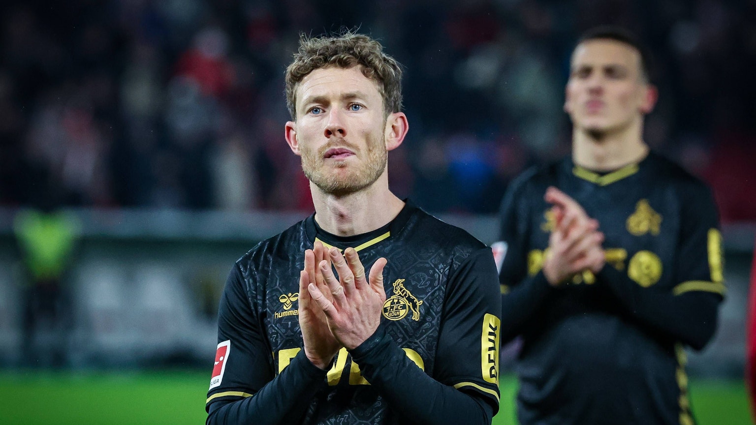 Florian Kainz 111. FC Koeln und Said El Mala 13 1. FC Koeln enttaeuscht bei den Fans nach Spielende, VfB Stuttgart vs. 1. FC Koeln, Fussball, Maenner, Bundesliga, Saison 2025/2026, Rueckrunde, 22. Spieltag, 14.02.2026 DFB regulations prohibit any use of photographs as image sequences and/or quasi-video Stuttgart Baden-Wuerttemberg Deutschland *** Florian Kainz 11 1 FC Koeln and Said El Mala 13 1 FC Koeln disappointed with the fans after the match, VfB Stuttgart vs 1 FC Koeln, Football, Men, Bundesliga, Season 2025 2026, Second round, 22 Matchday, 14 02 2026 DFB regulations prohibit any use of photographs as image sequences and or quasi video Stuttgart Baden Wuerttemberg Germany Copyright: xkolbert-press/MartinxAgüerax