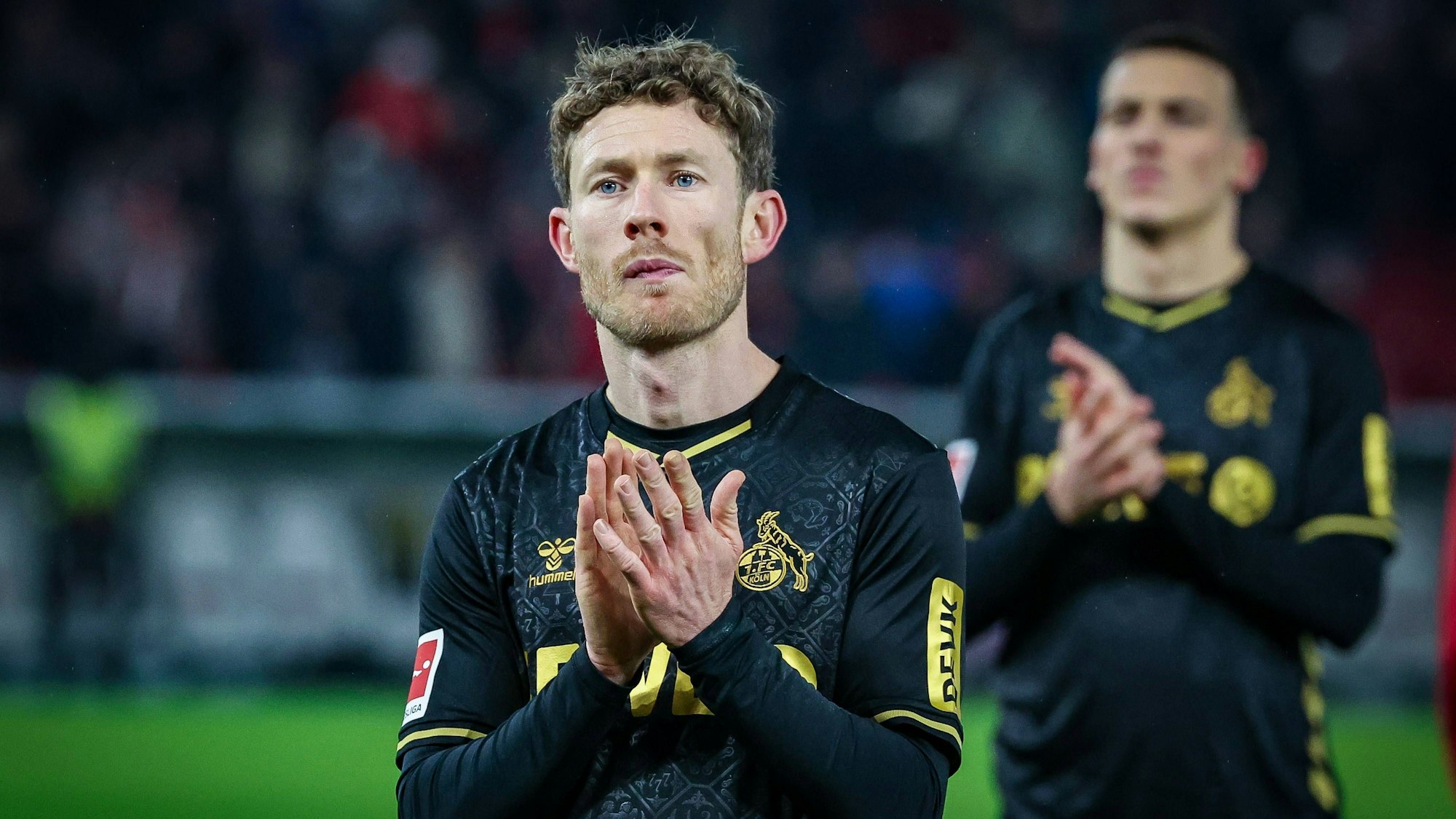 Florian Kainz 111. FC Koeln und Said El Mala 13 1. FC Koeln enttaeuscht bei den Fans nach Spielende, VfB Stuttgart vs. 1. FC Koeln, Fussball, Maenner, Bundesliga, Saison 2025/2026, Rueckrunde, 22. Spieltag, 14.02.2026 DFB regulations prohibit any use of photographs as image sequences and/or quasi-video Stuttgart Baden-Wuerttemberg Deutschland *** Florian Kainz 11 1 FC Koeln and Said El Mala 13 1 FC Koeln disappointed with the fans after the match, VfB Stuttgart vs 1 FC Koeln, Football, Men, Bundesliga, Season 2025 2026, Second round, 22 Matchday, 14 02 2026 DFB regulations prohibit any use of photographs as image sequences and or quasi video Stuttgart Baden Wuerttemberg Germany Copyright: xkolbert-press/MartinxAgüerax