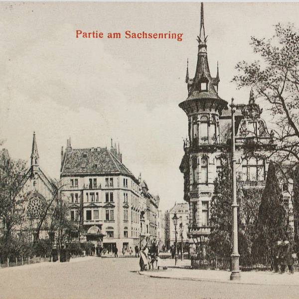 Das Bild zeigt eine historische Aufnahme vom Sachsenring in Köln.