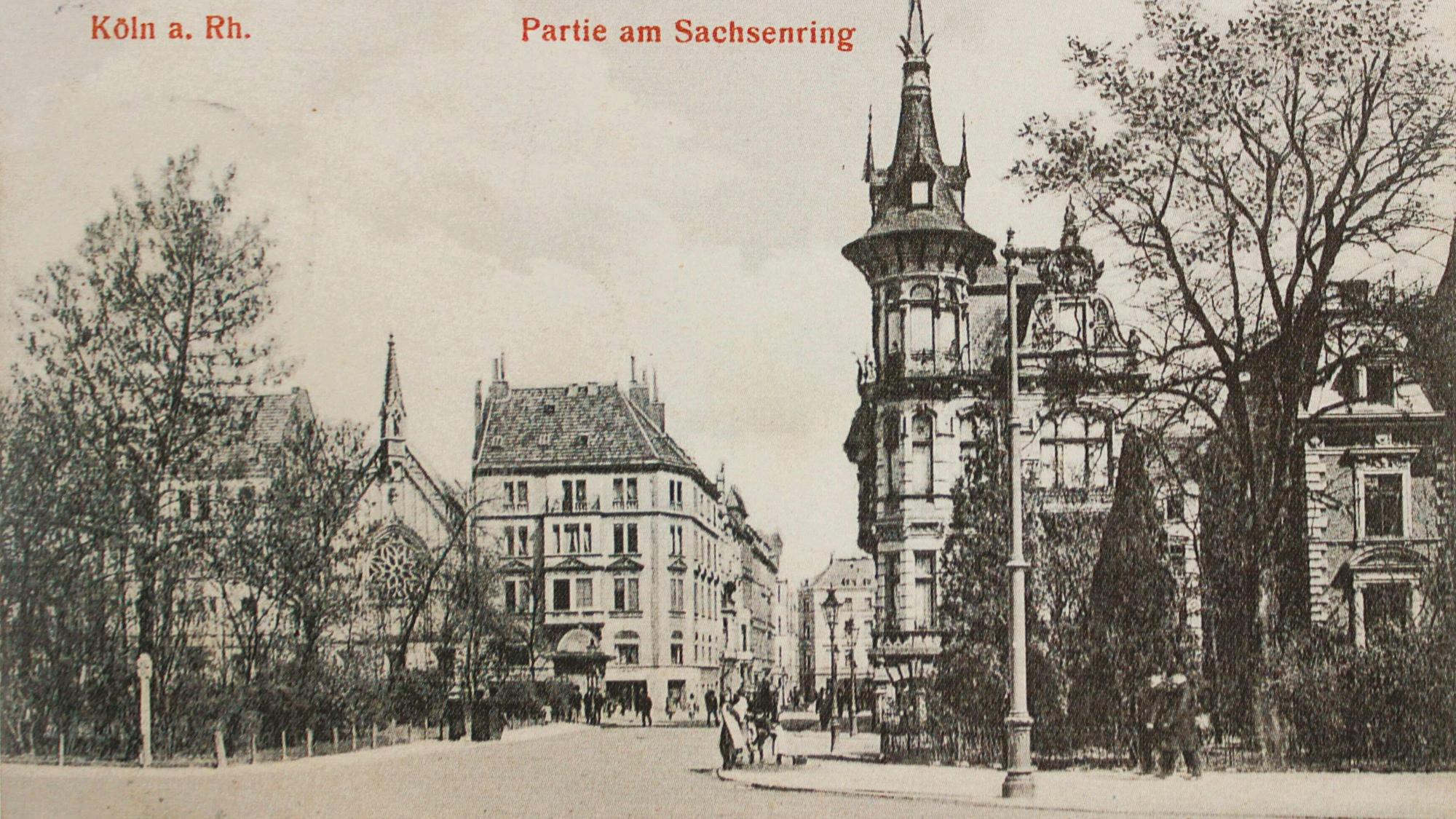 Das Bild zeigt eine historische Aufnahme vom Sachsenring in Köln.
