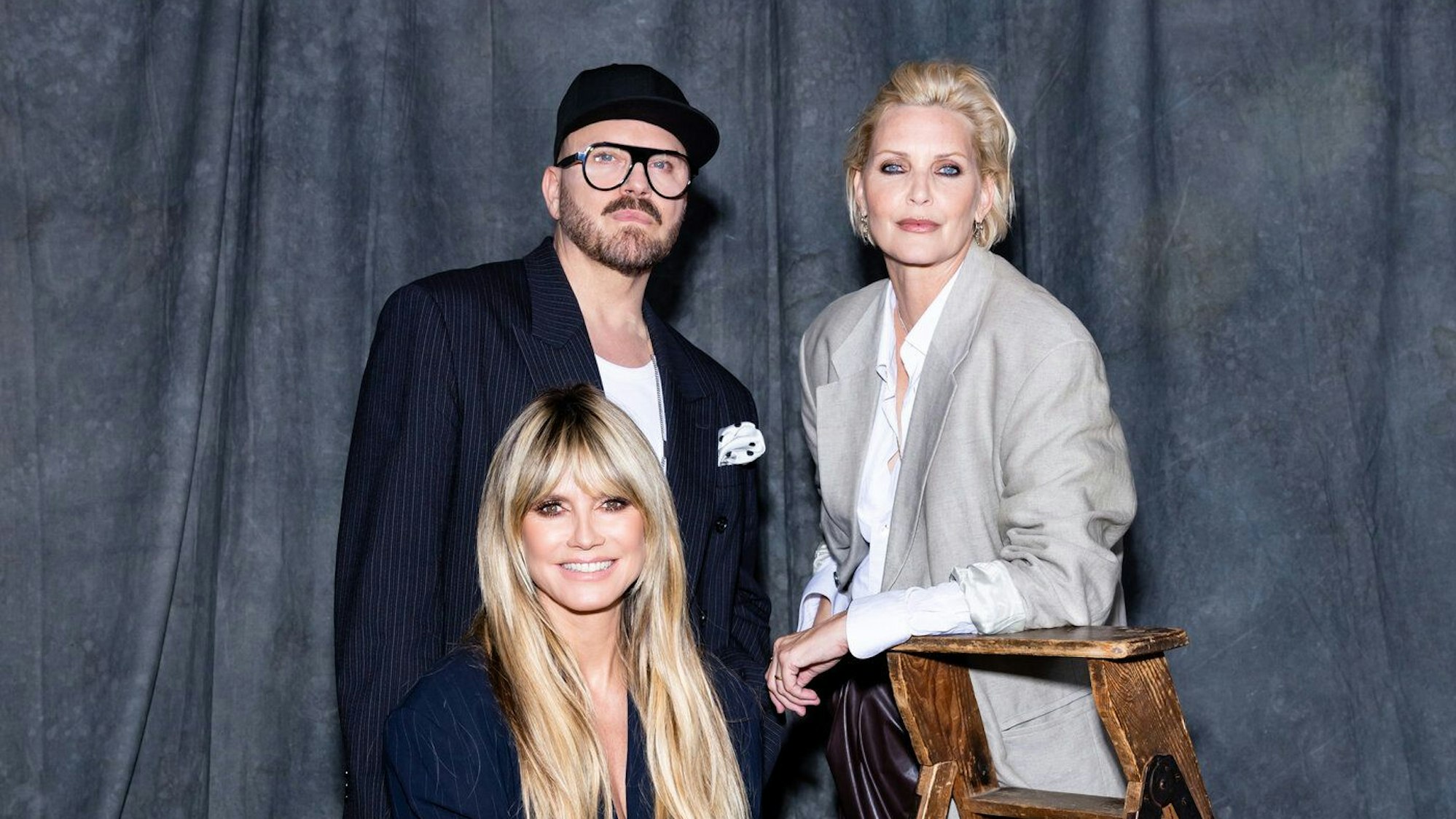 Fotograf Armin Morbach und Stargast Nadja Auermann mit Heidi Klum.