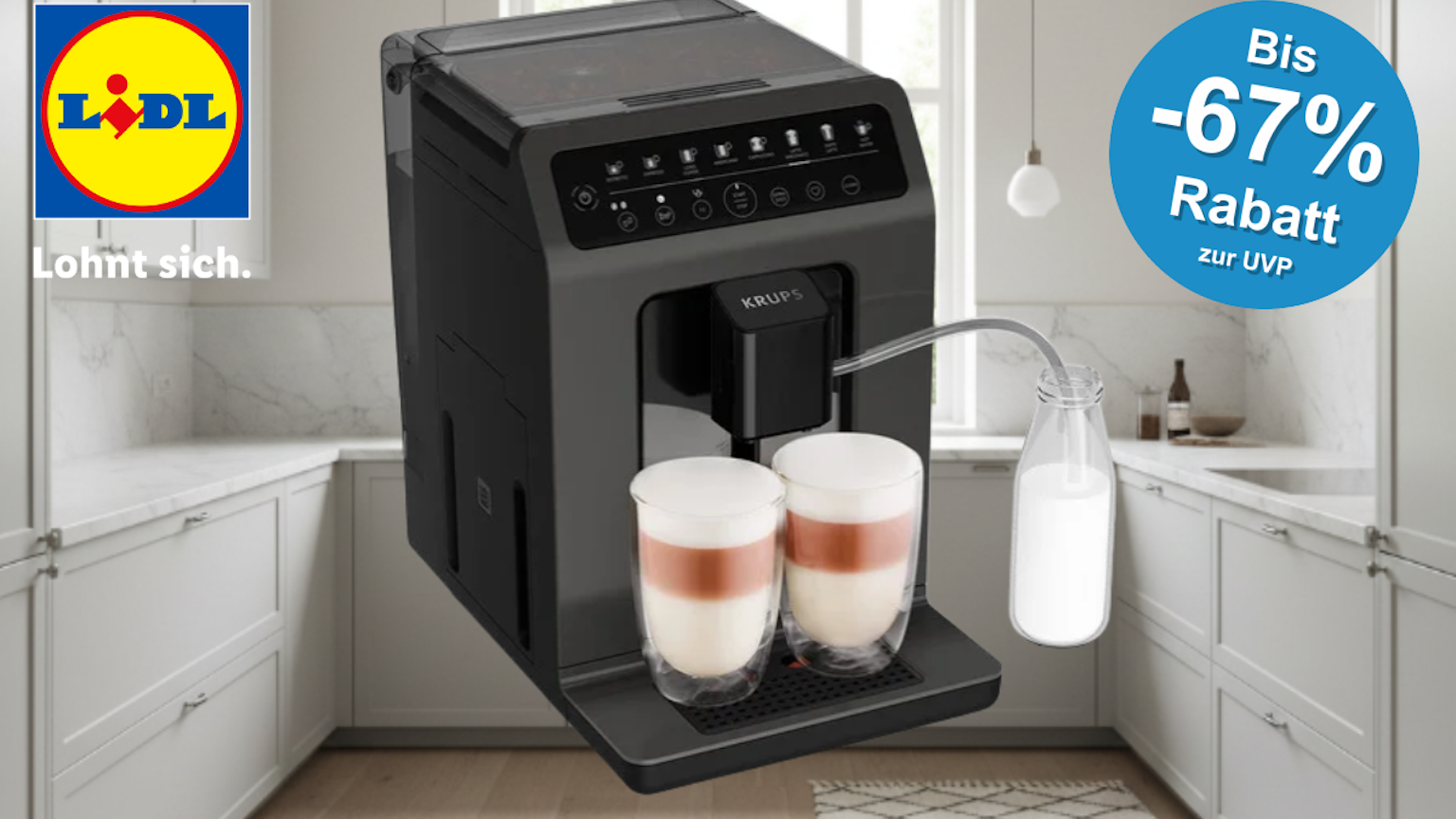 Krups Kaffeevollautomat im Lidl Onlineshop zum Knallerpreis mit 67% Rabatt