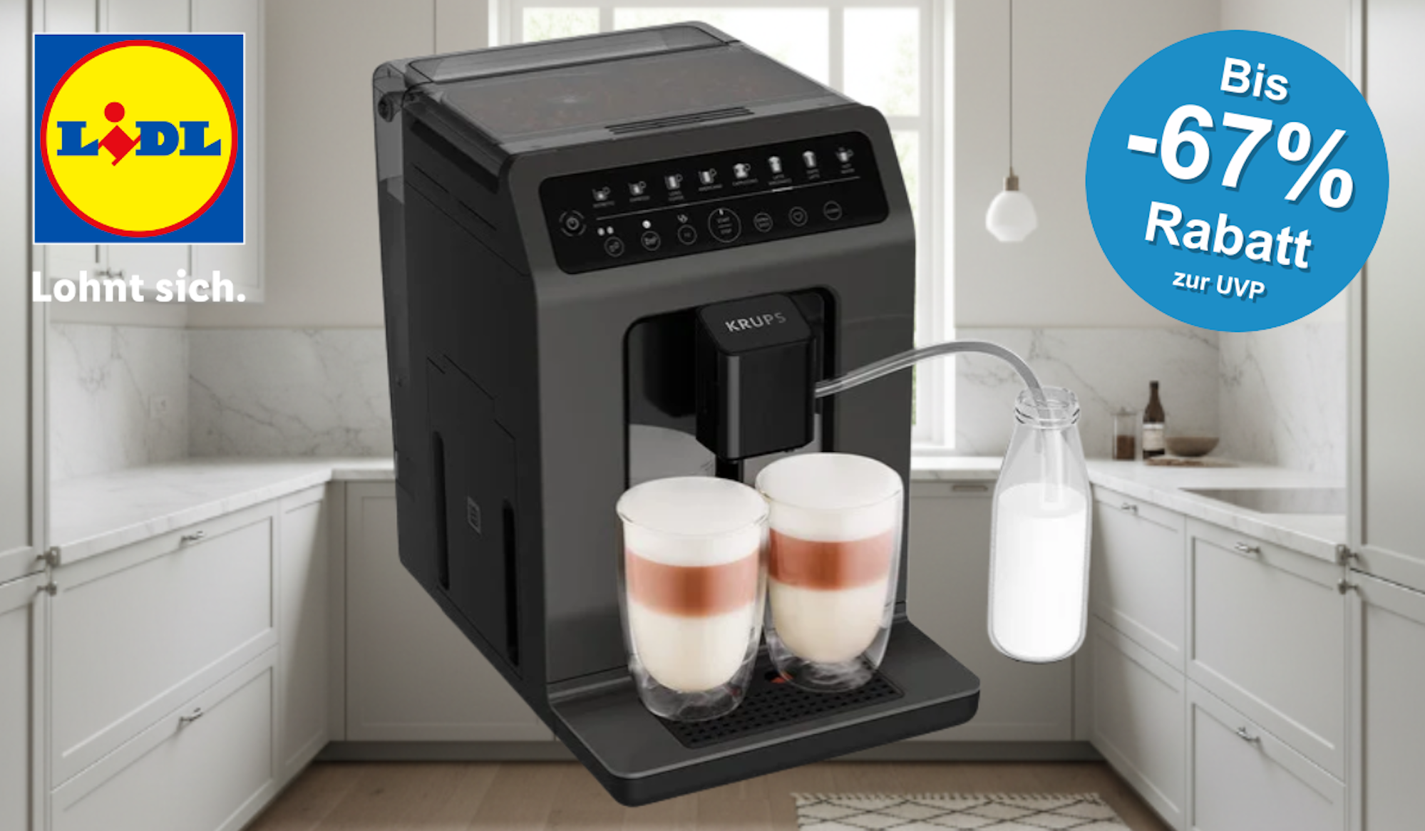 Krups Kaffeevollautomat im Lidl Onlineshop zum Knallerpreis mit 67% Rabatt