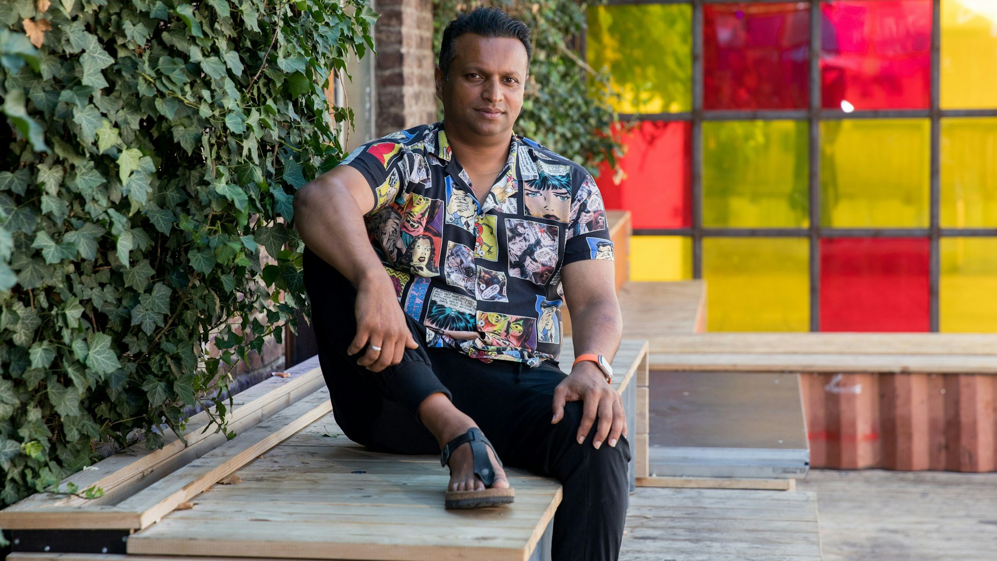 09.08.2022, Köln: Interview mit Tom Thomas,
dem Besitzer des Clubs "Bootshaus".
Foto: Michael Bause