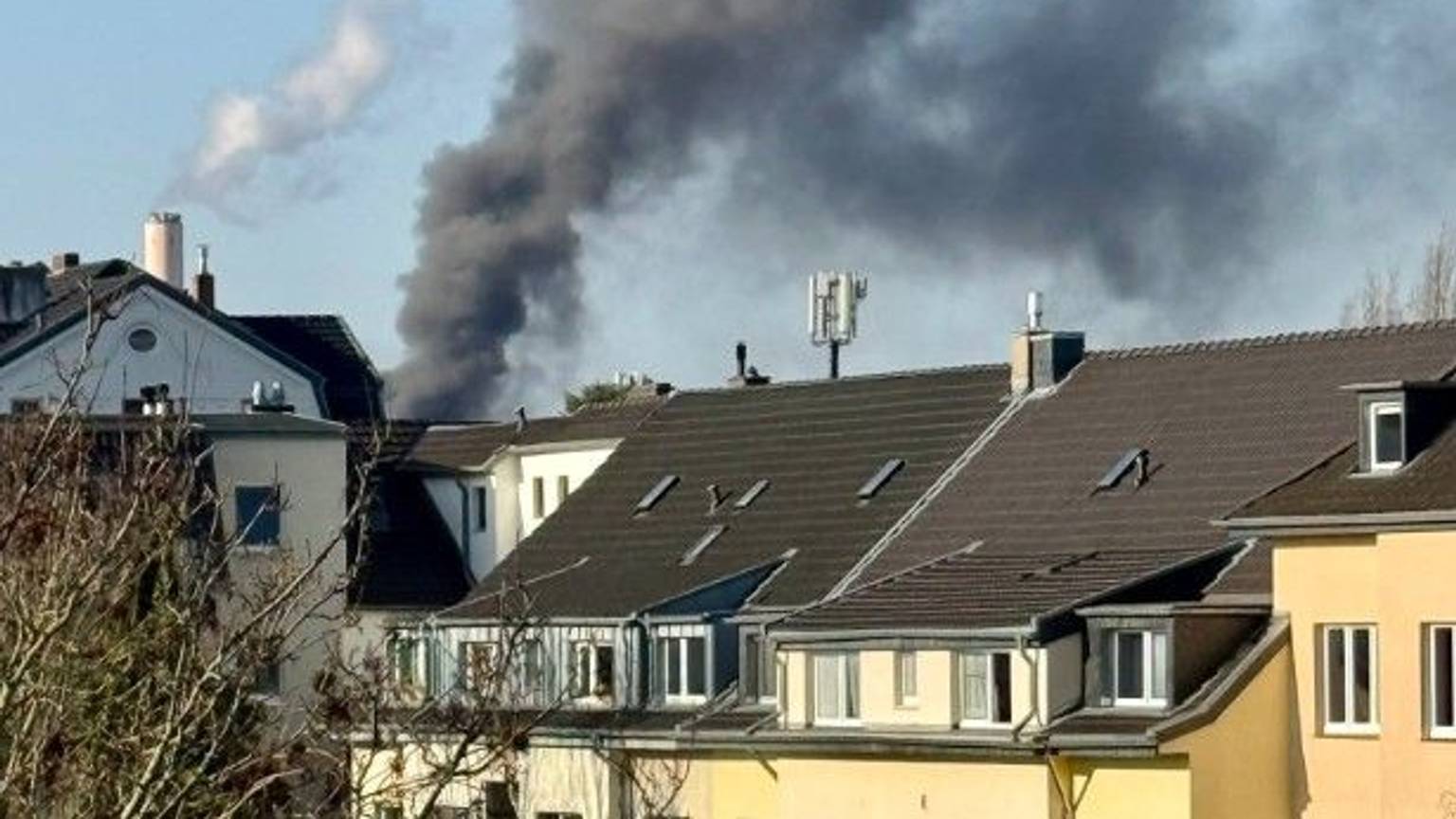 Die Rauchwolke über der Müllverwertungsanlage in Bonn.