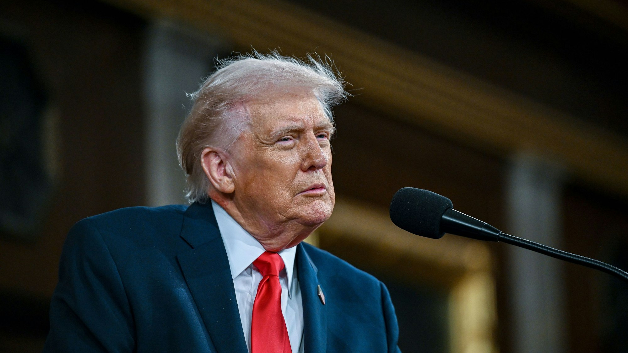 US-Präsident Donald Trump hält die Rede zur Lage der Nation vor einer gemeinsamen Sitzung des Kongresses im US-Kapitol.