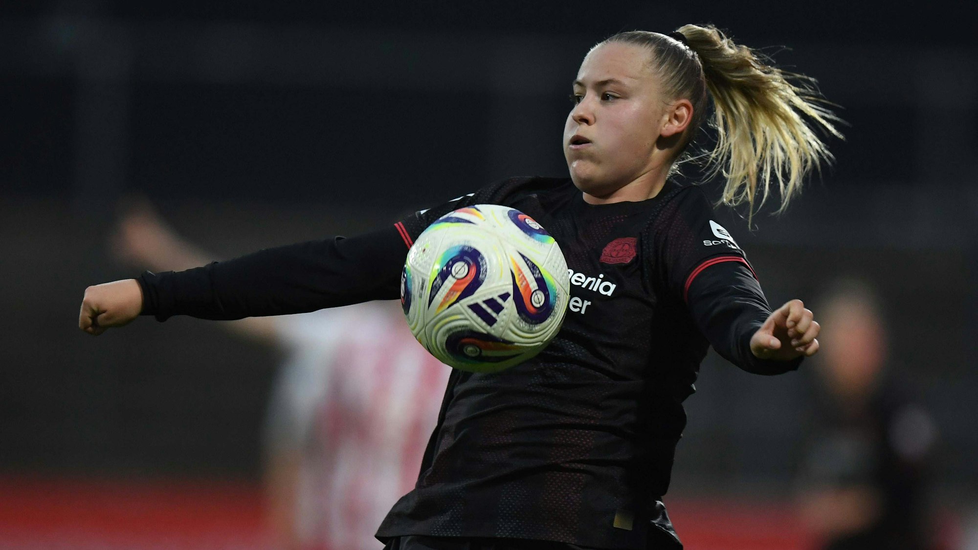 16.10.2025, xophax, Fussball Frauen Bundesliga Google Pixel Frauen-Bundesliga 25/26 Geissbockheim Franz Kremer Stadion Köln Wiederholungsspiel Vanessa Fudalla Bayer 04 Köln *** 16 10 2025, xophax, Soccer Womens Bundesliga Google Pixel Womens Bundesliga 25 26 Geissbockheim Franz Kremer Stadium Cologne Replay Vanessa Fudalla Bayer 04 Cologne