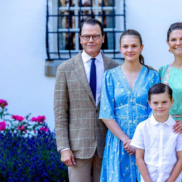 Prinz Daniel, Prinzessin Victoria, Prinz Oscar und Prinzessin Estelle bei den Feierlichkeiten zum 48. Geburtstag der Kronprinzessin am Schloss Solliden in Borgholm