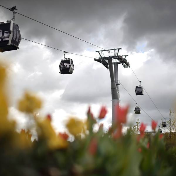 Die Bonner Seilbahn (hier die Gondeln der Seilbahn in Berlin) soll erst mehrere Jahre später in Betrieb gehen.