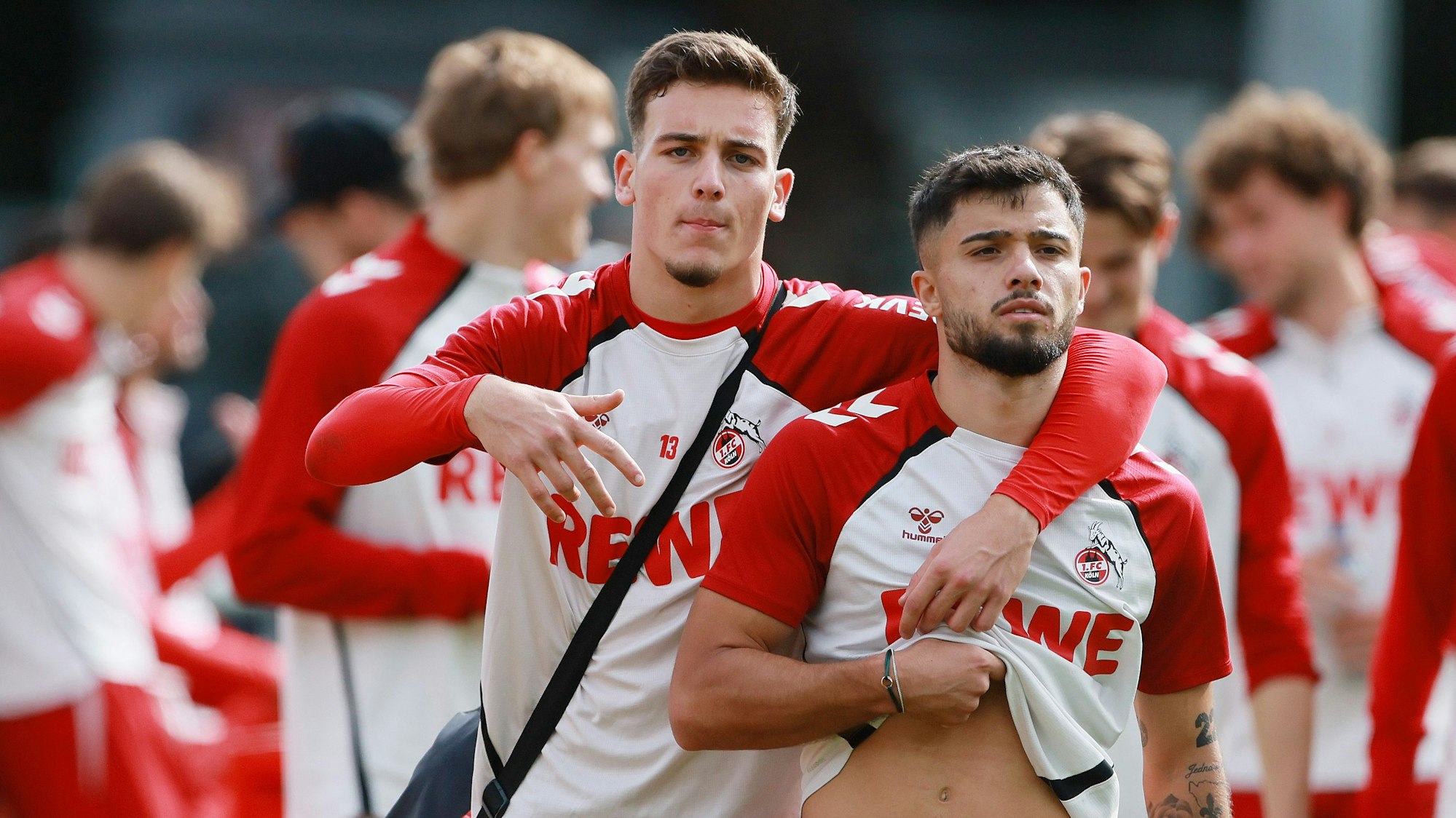 Said El Mala und Jusuf Gazibegovic kommen zum Training.