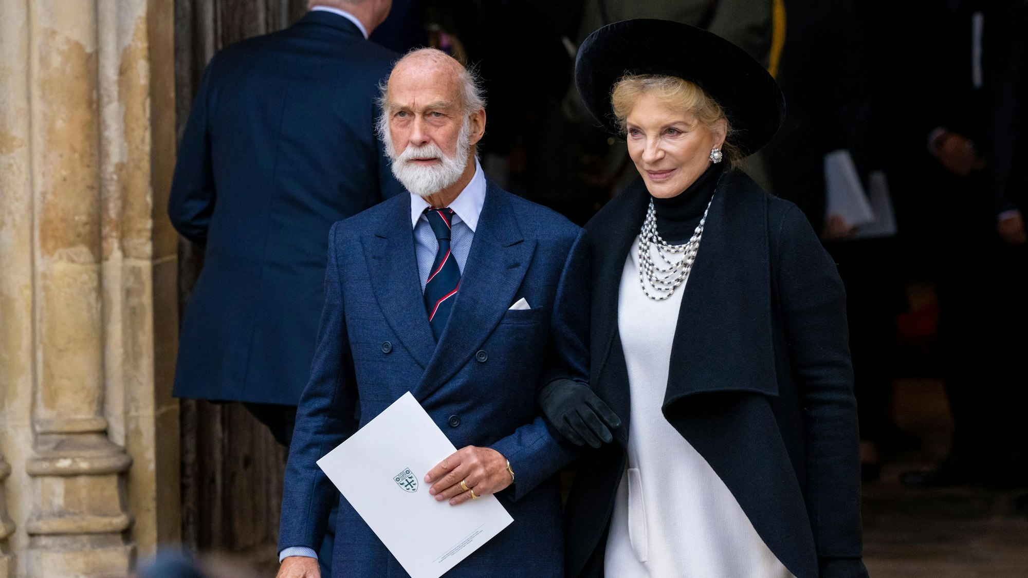 Prinz Michael von Kent und seine Ehefrau Prinzessin Michael von Kent (Marie Christine von Reibnitz) beim Gedenkgottesdienst für Prinz Philip am 29. März 2022 in der Westminster Abbey in London.