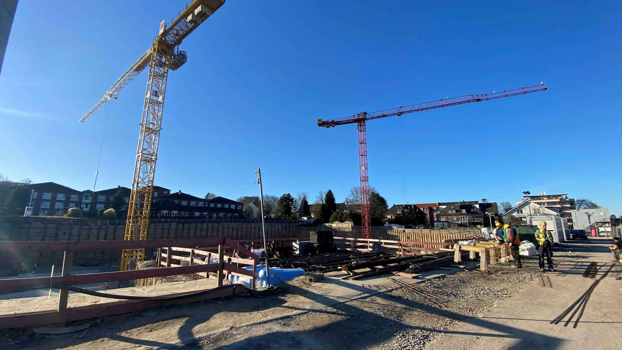 Zu sehen ist Baustelle der neuen Feuerwache.