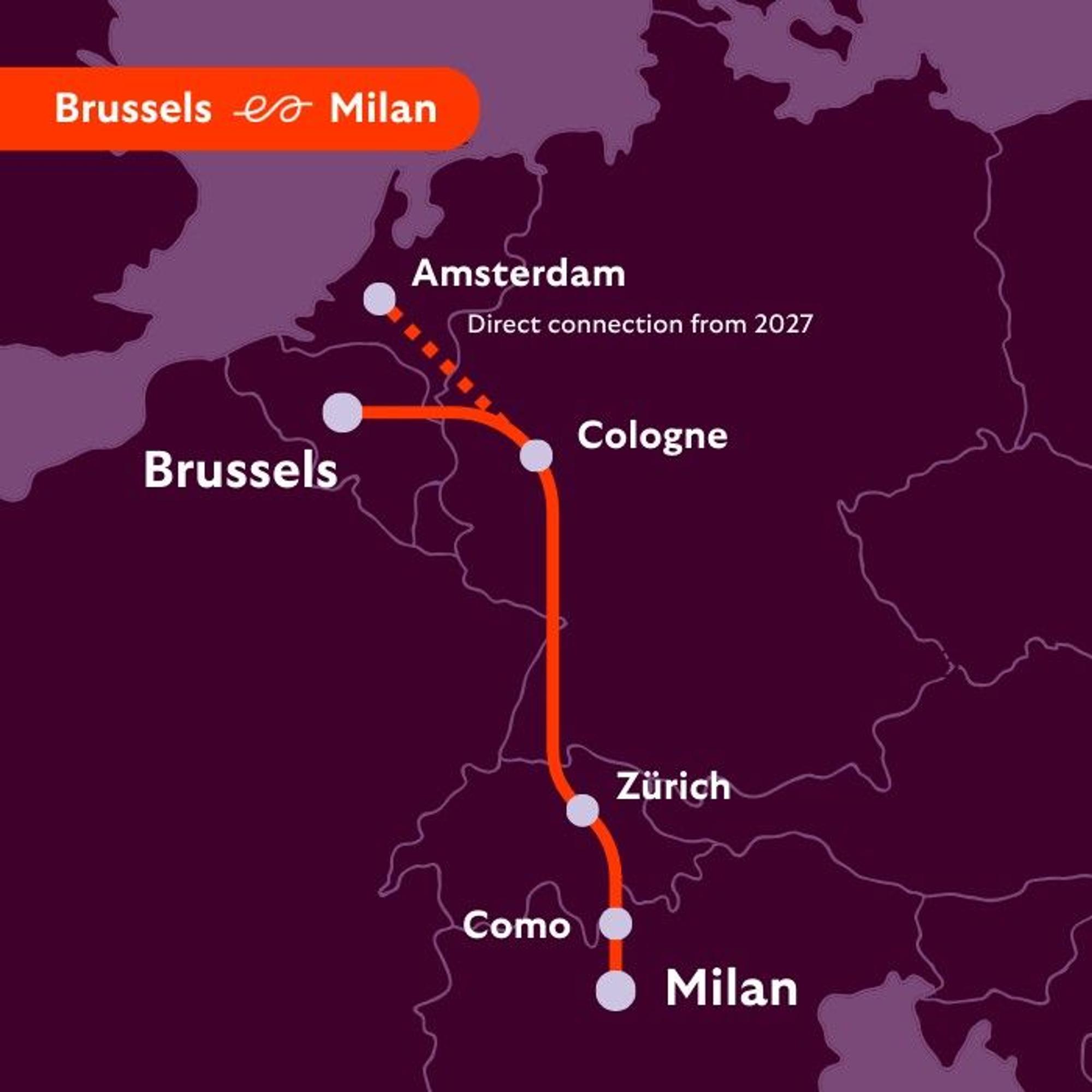 Karte der neuen Nachtzugverbindung von European Sleeper