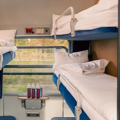 Schlafabteil in einem Wagen des Bahnunternehmens European Sleeper.