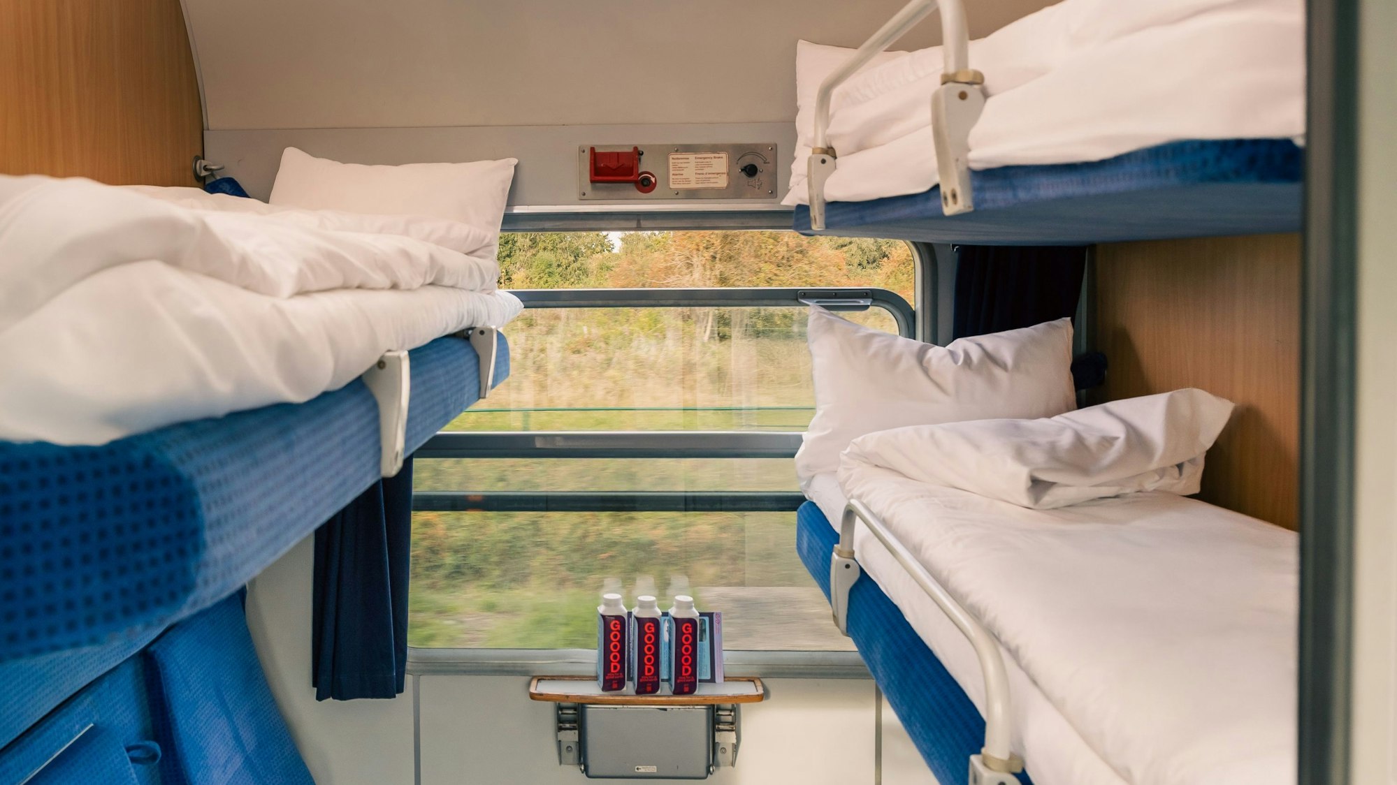 Schlafabteil in einem Wagen des Bahnunternehmens European Sleeper.