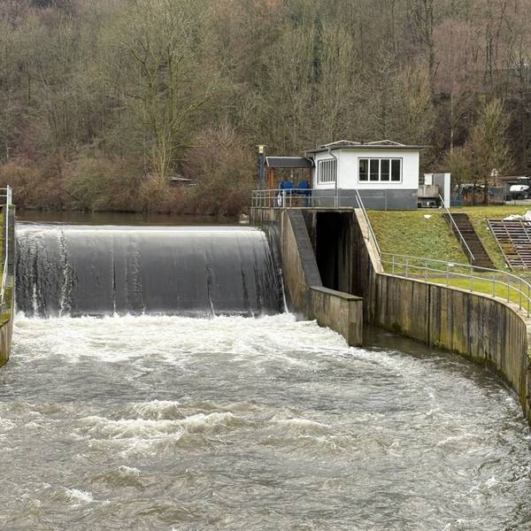 Das Foto zeigt die Stauanlage in Engelskirchen-Osberghausen.