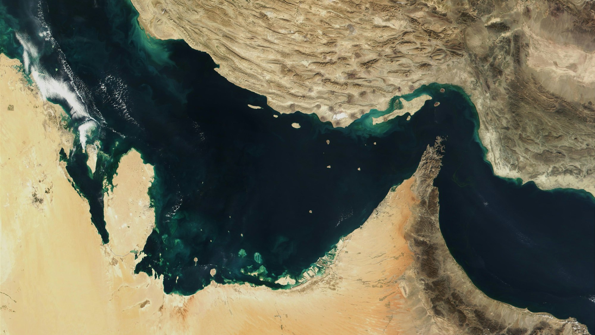 Der Persische Golf, die Straße von Hormus und der Golf von Oman in einer undatierten, von der NASA zur Verfügung gestellten, Satellitenaufnahme.