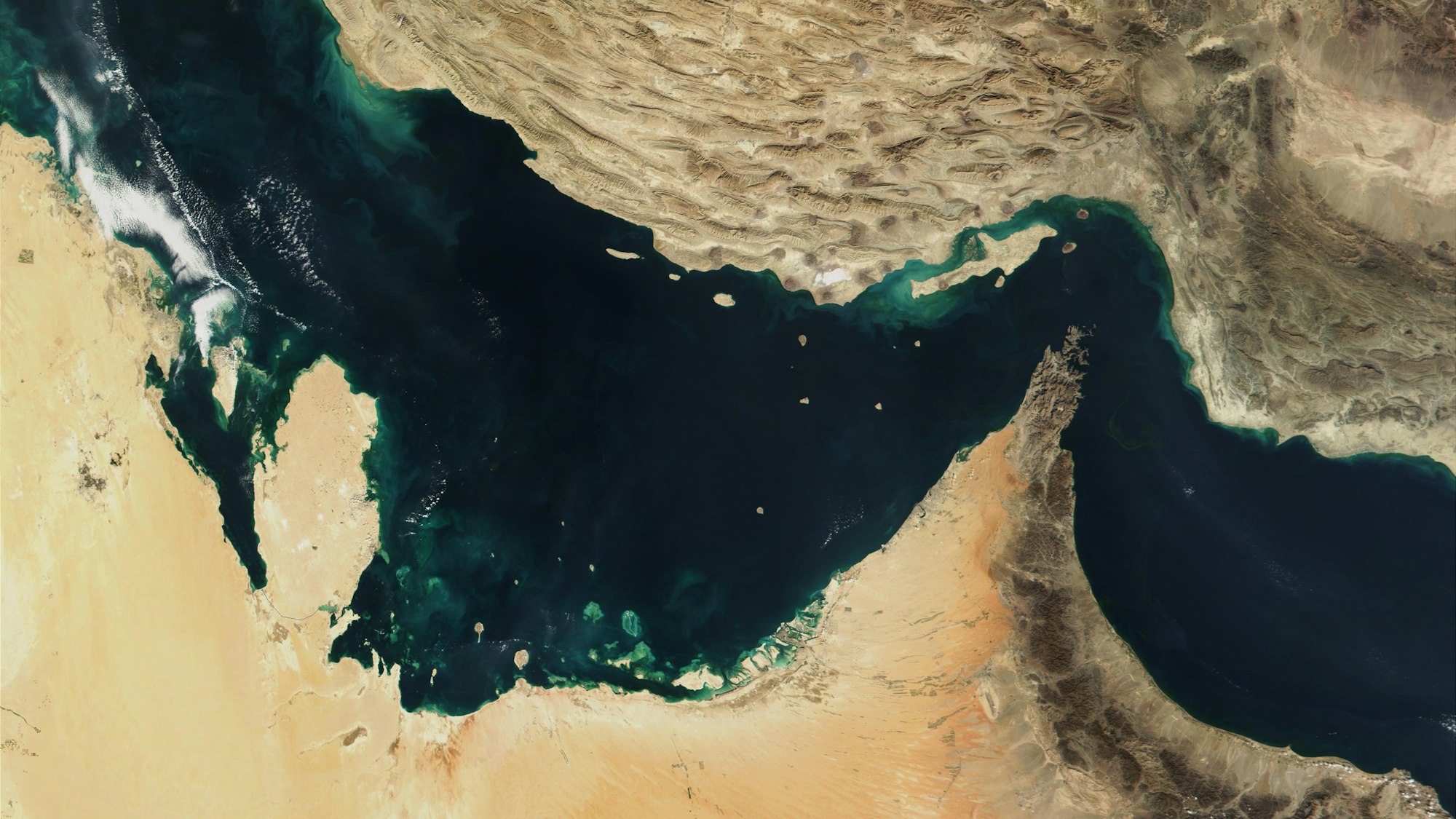 Der Persische Golf, die Straße von Hormus und der Golf von Oman in einer undatierten, von der NASA zur Verfügung gestellten, Satellitenaufnahme.