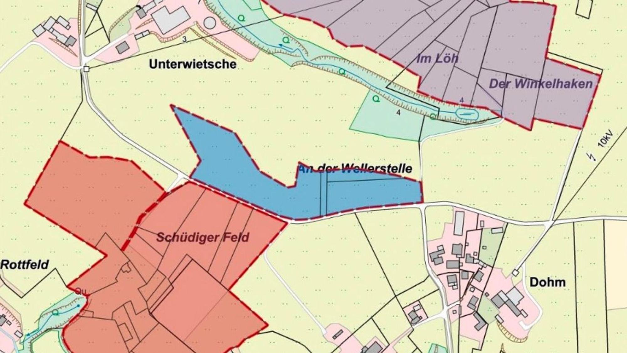 Flächen, auf denen eine Agri-Photovoltaikanlage entstehen soll.