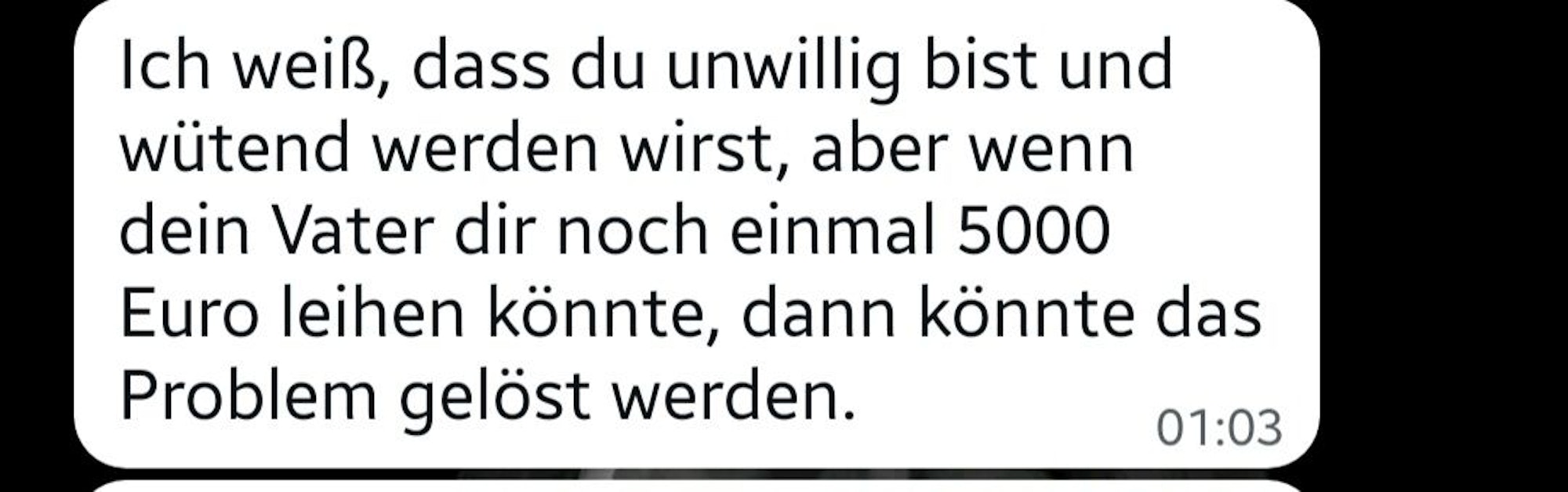 Chatnachricht des Internetbetrügers