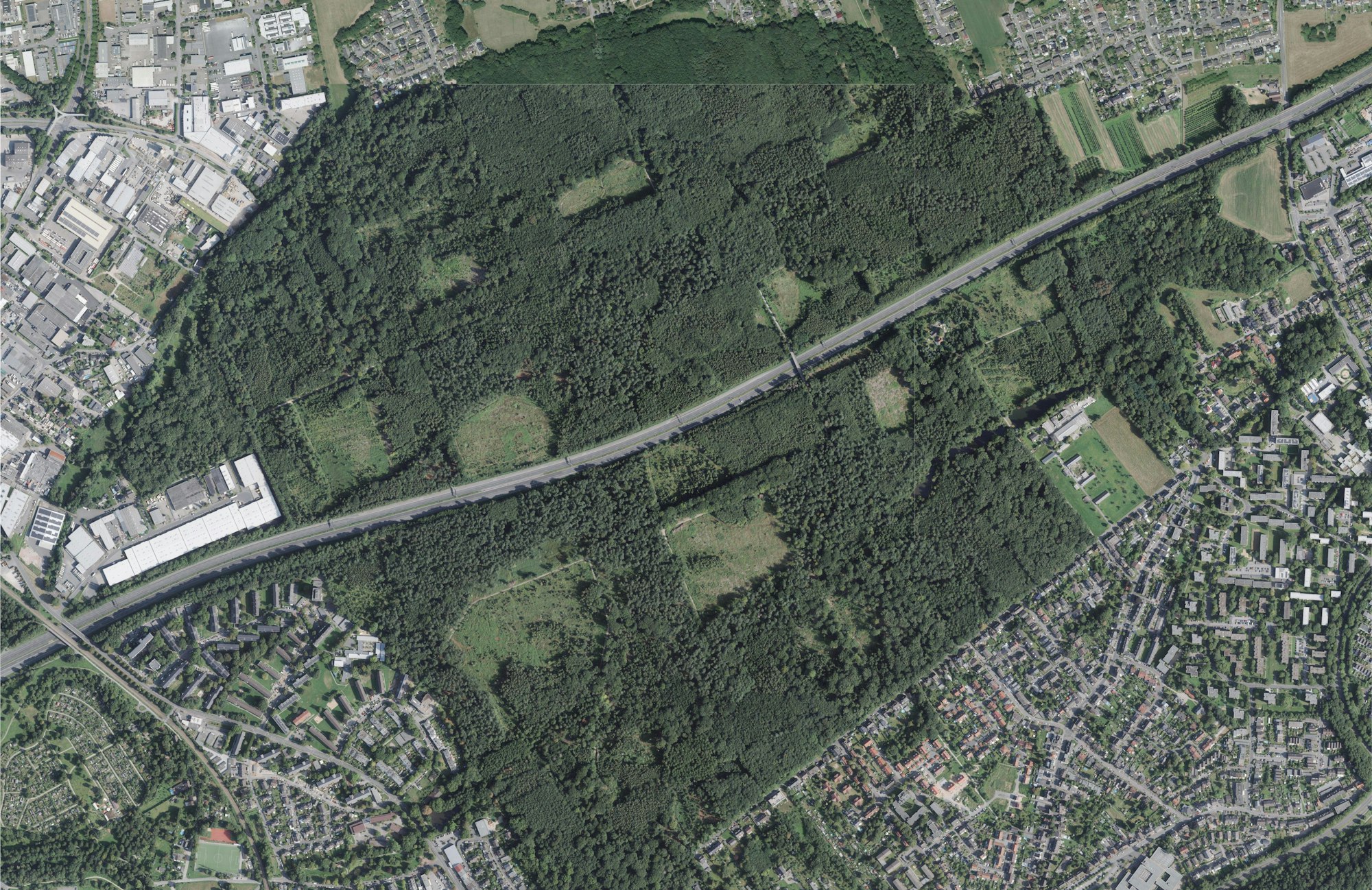 Luftbild vom Bürgerbusch Foto: Geobasis NRW/ Ralf Krieger