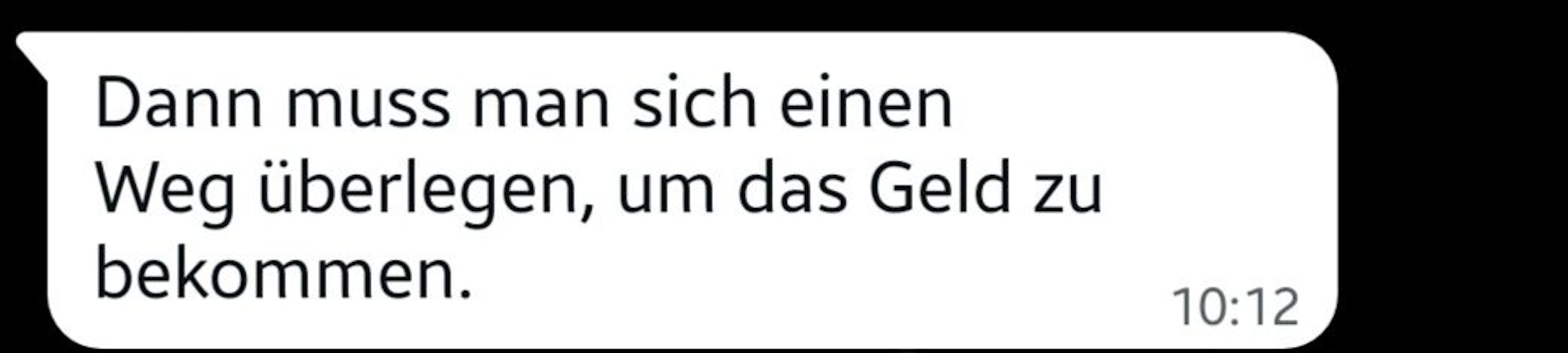 Chatnachricht des Betrügers