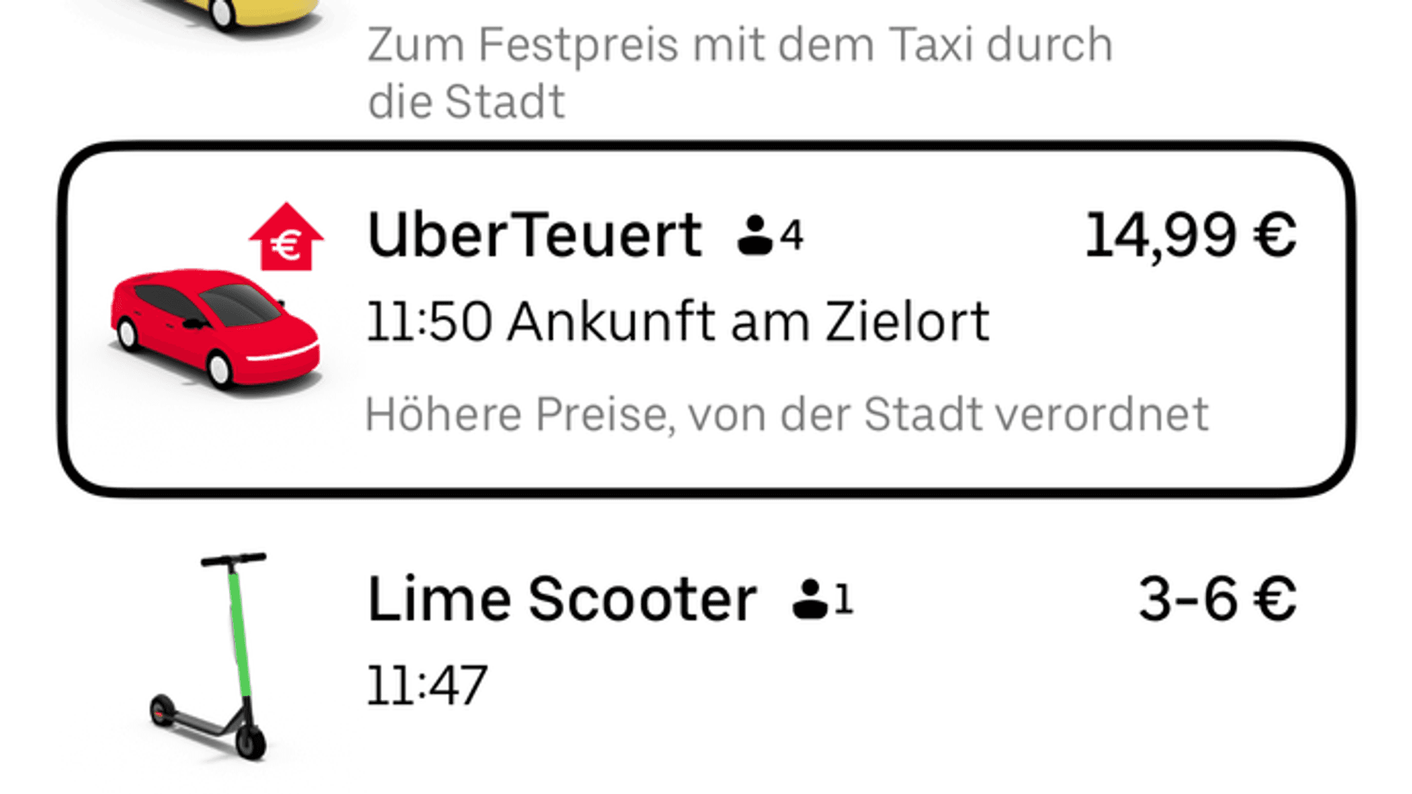 Der neue Uber-Tarif