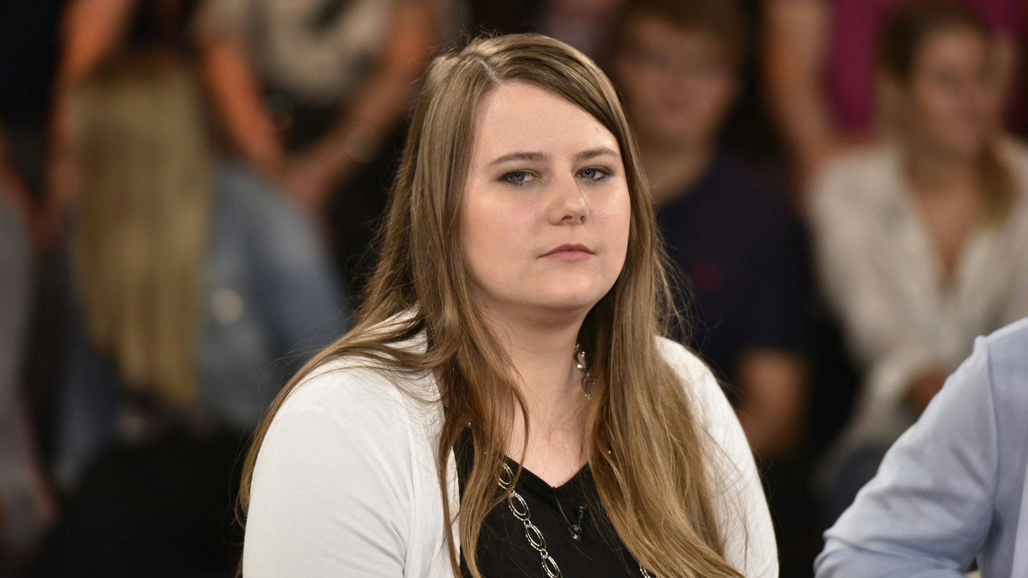 Natascha Kampusch in einer Talkshow.